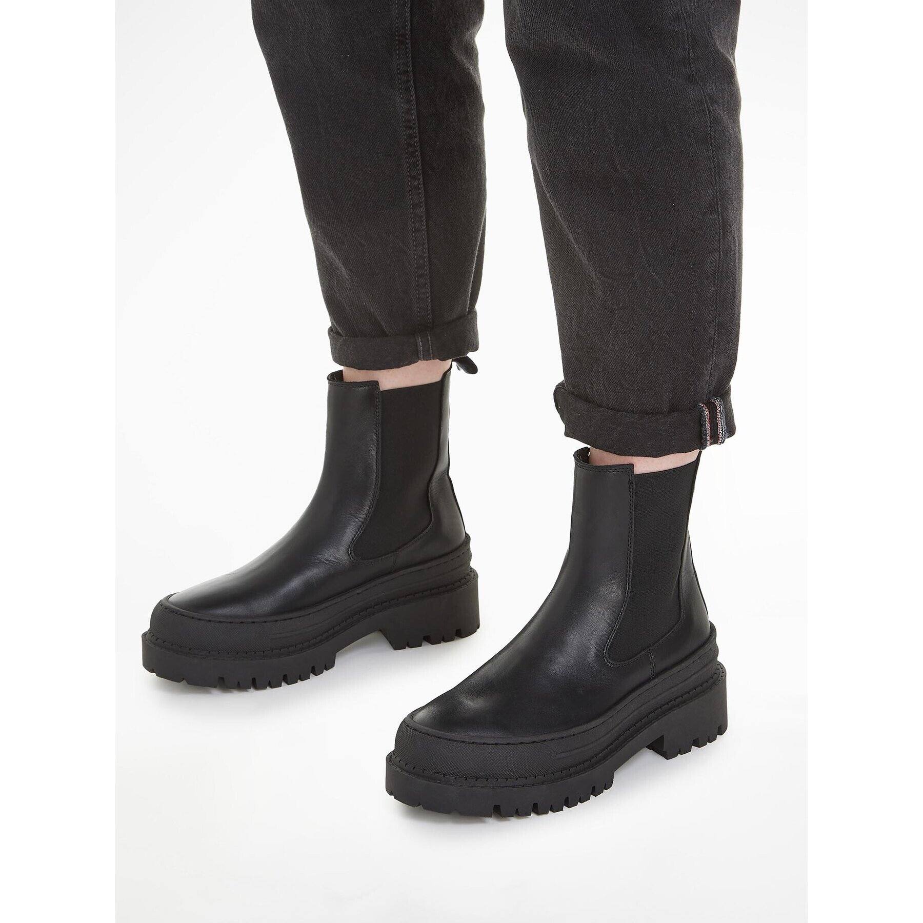 Tommy Jeans Боти тип челси Tjw Chelsea Foxing Boot EN0EN02289 Черен - Pepit.bg