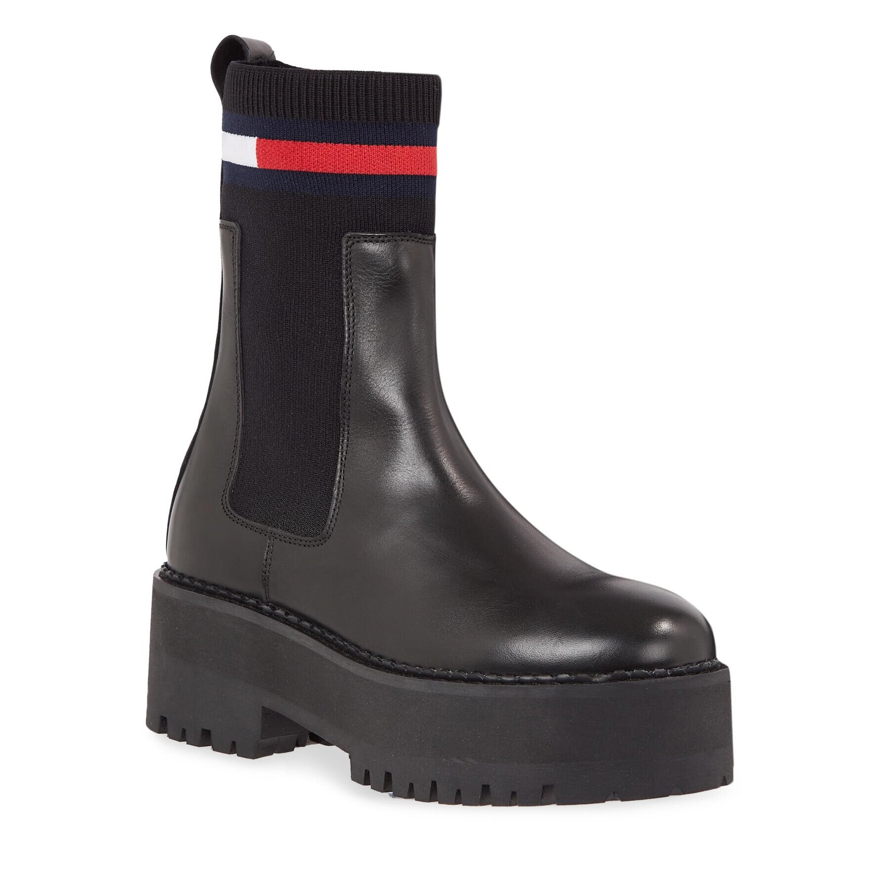 Tommy Jeans Боти тип челси Tjw Flatform Chelsea Sock EN0EN02301 Черен - Pepit.bg