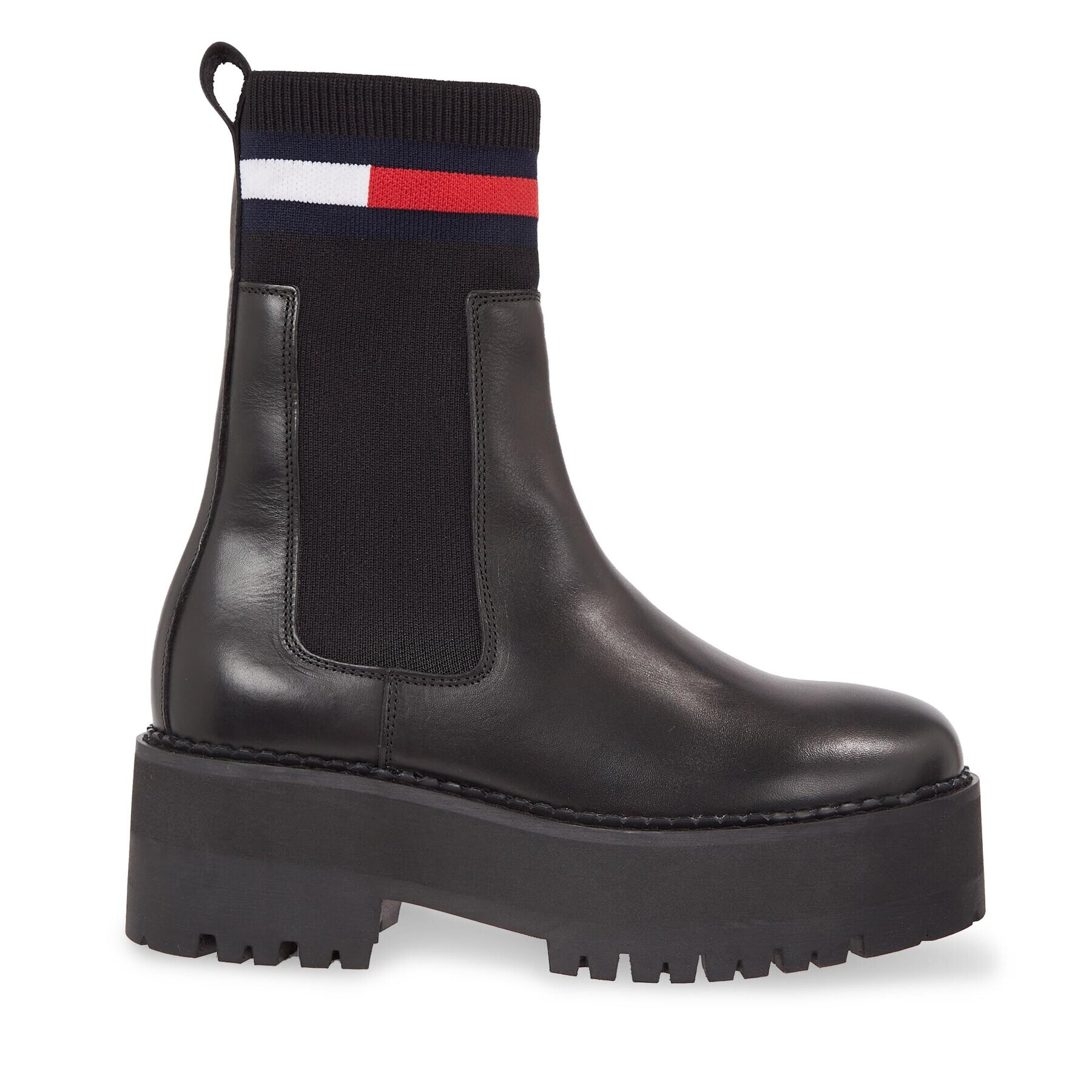 Tommy Jeans Боти тип челси Tjw Flatform Chelsea Sock EN0EN02301 Черен - Pepit.bg