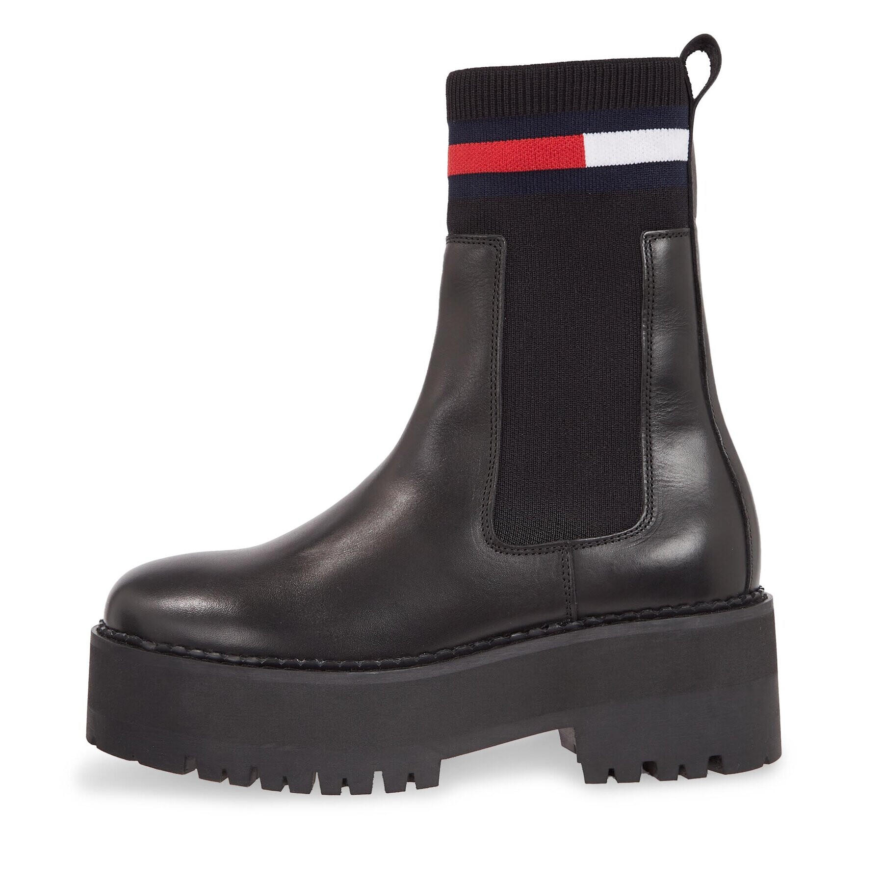 Tommy Jeans Боти тип челси Tjw Flatform Chelsea Sock EN0EN02301 Черен - Pepit.bg