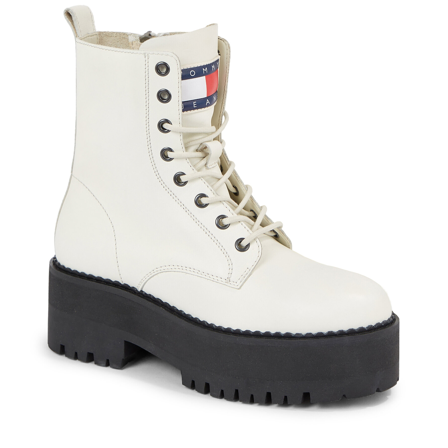 Tommy Jeans Боти Tjw Boot Zip Up EN0EN02305 Бял - Pepit.bg