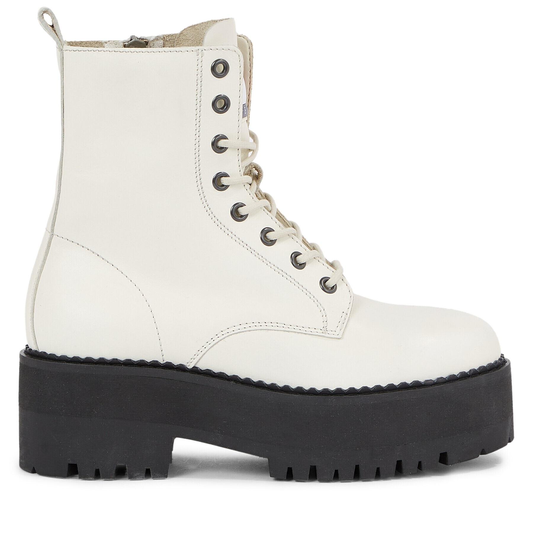 Tommy Jeans Боти Tjw Boot Zip Up EN0EN02305 Бял - Pepit.bg