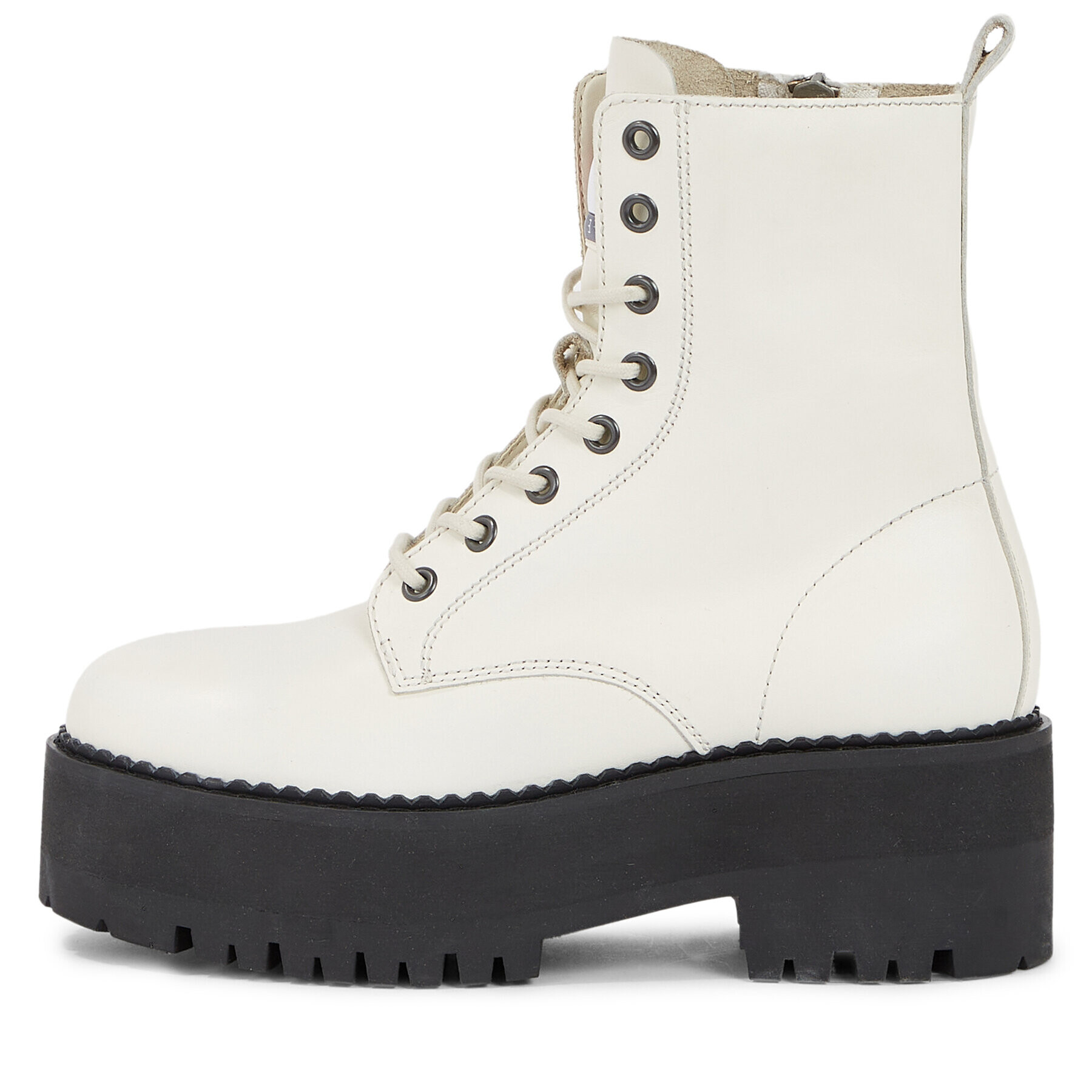 Tommy Jeans Боти Tjw Boot Zip Up EN0EN02305 Бял - Pepit.bg