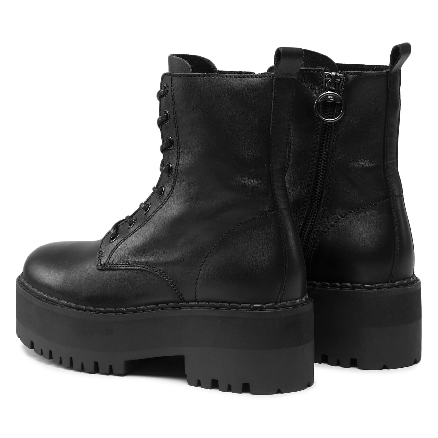 Tommy Jeans Боти Tjw Boot Zip Up EN0EN02305 Черен - Pepit.bg