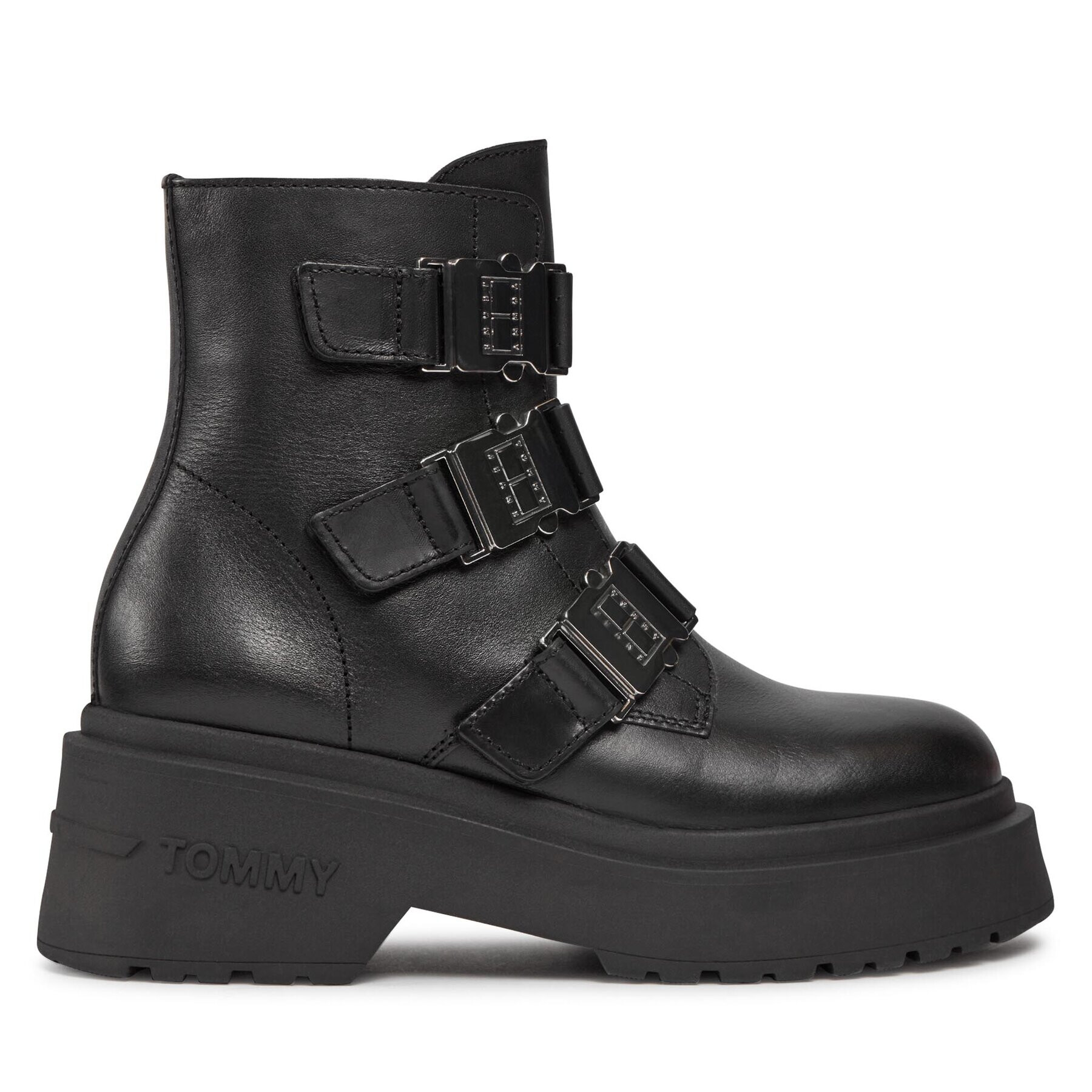 Tommy Jeans Боти Tjw Chunky Boot Hardware EN0EN02443 Черен - Pepit.bg