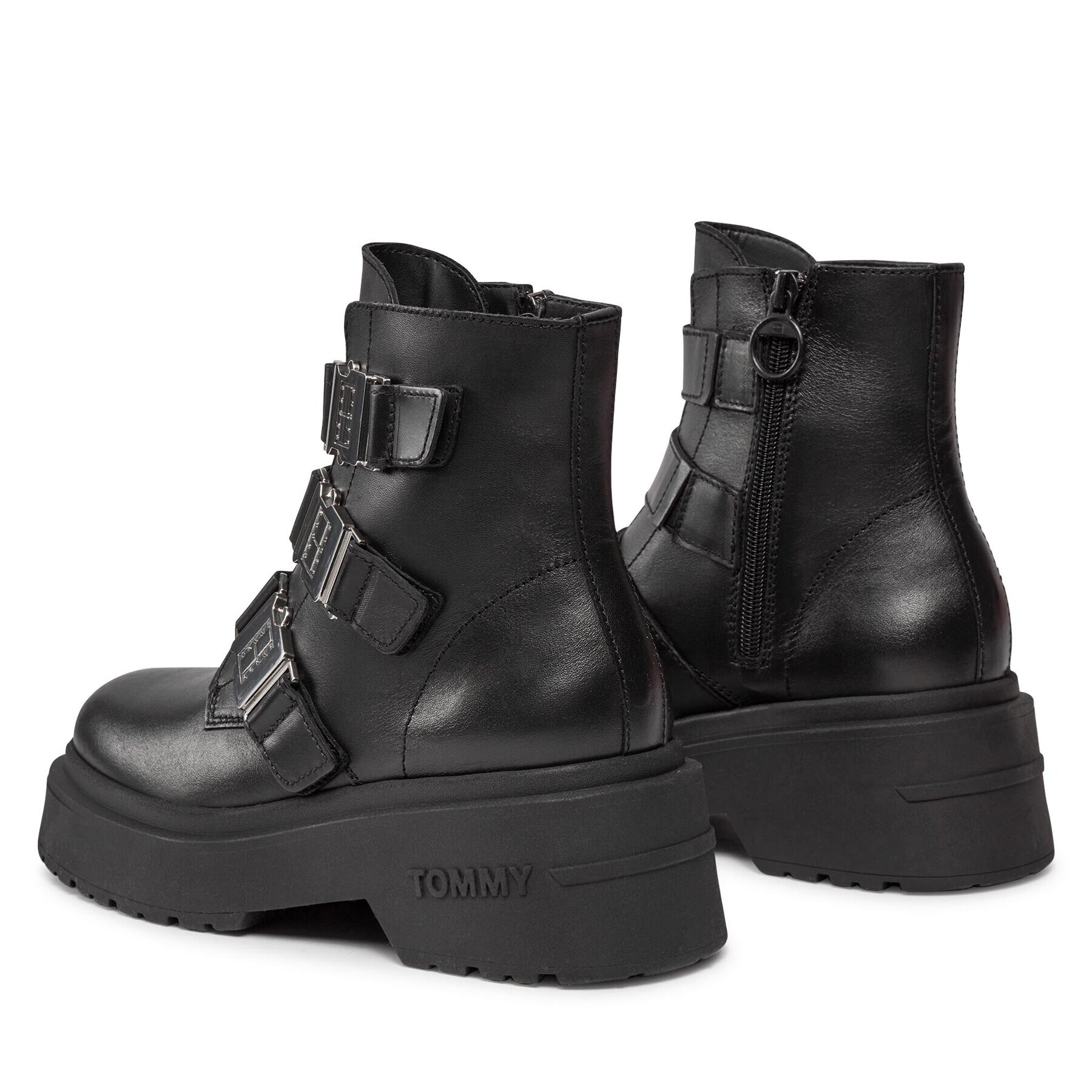 Tommy Jeans Боти Tjw Chunky Boot Hardware EN0EN02443 Черен - Pepit.bg