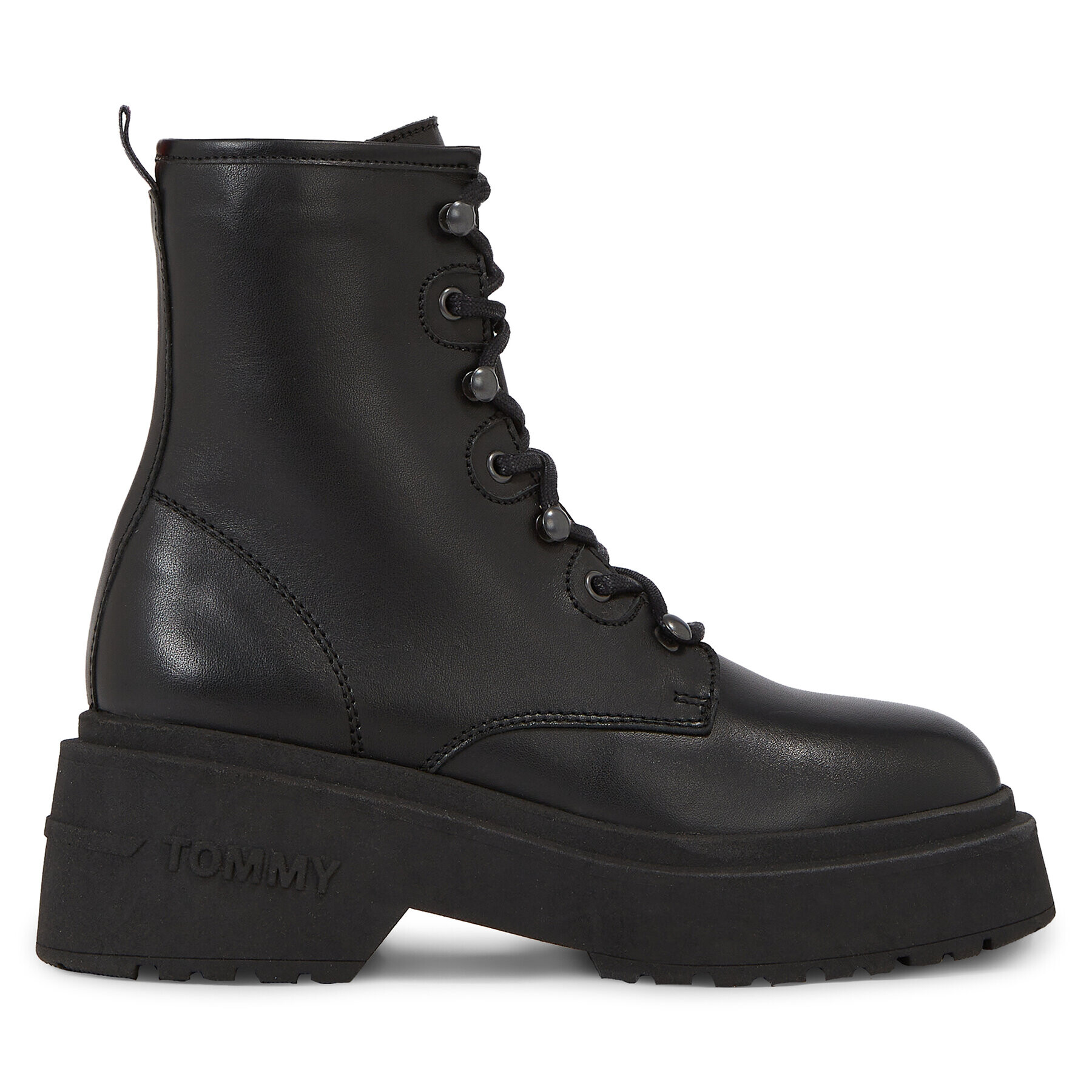 Tommy Jeans Боти Tjw Lace Up Boot Chunky EN0EN02404 Черен - Pepit.bg