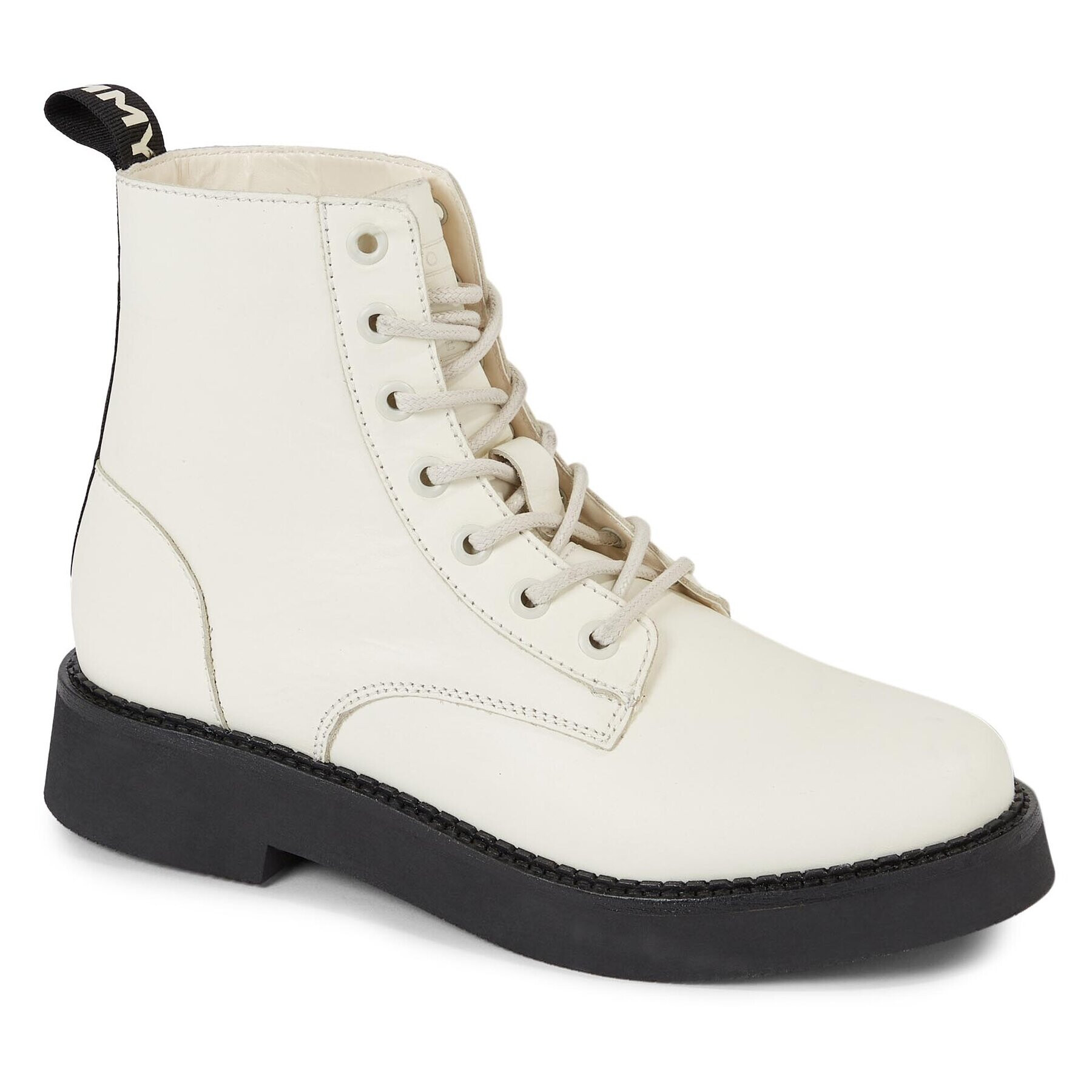 Tommy Jeans Боти Tjw Lace Up Flat Boot EN0EN02310 Екрю - Pepit.bg