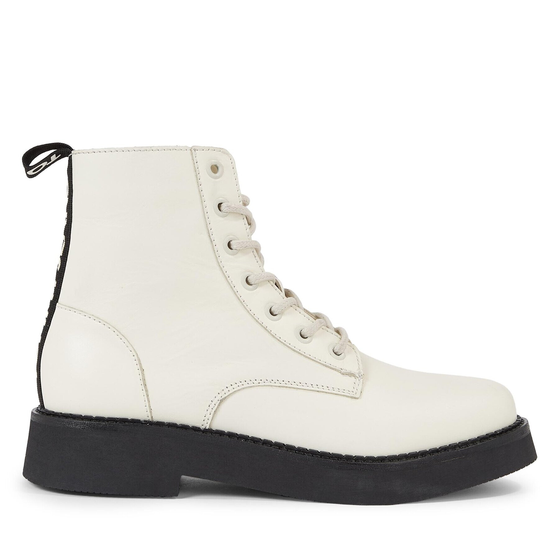 Tommy Jeans Боти Tjw Lace Up Flat Boot EN0EN02310 Екрю - Pepit.bg