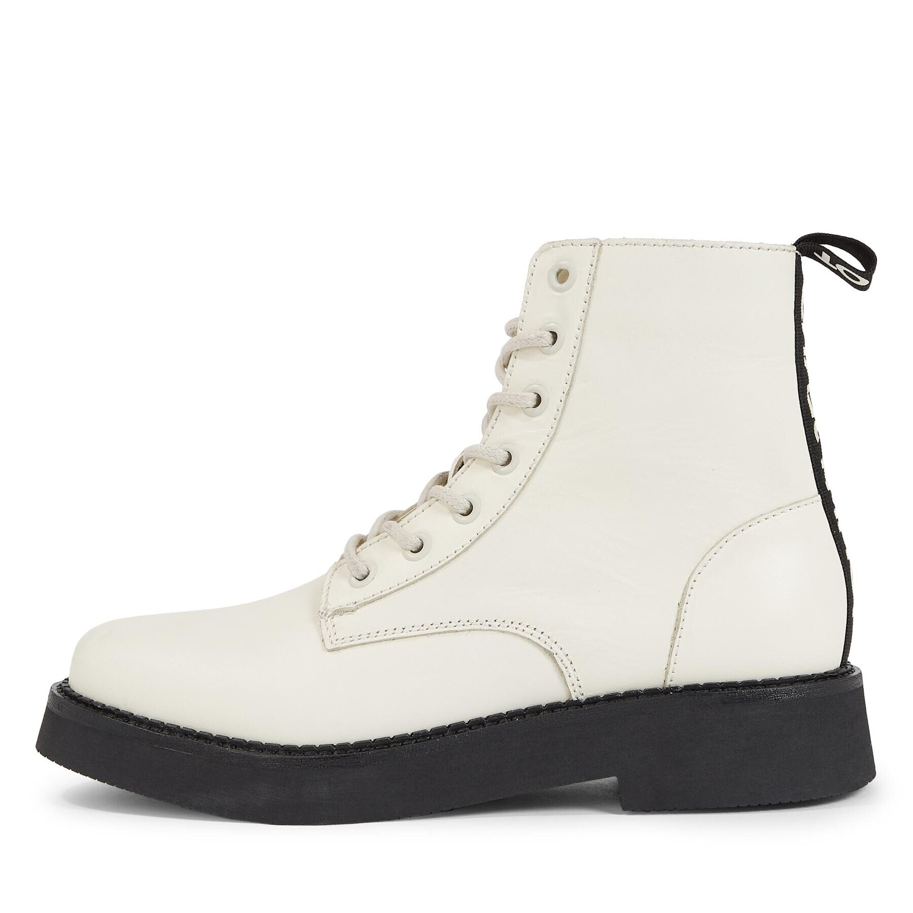 Tommy Jeans Боти Tjw Lace Up Flat Boot EN0EN02310 Екрю - Pepit.bg