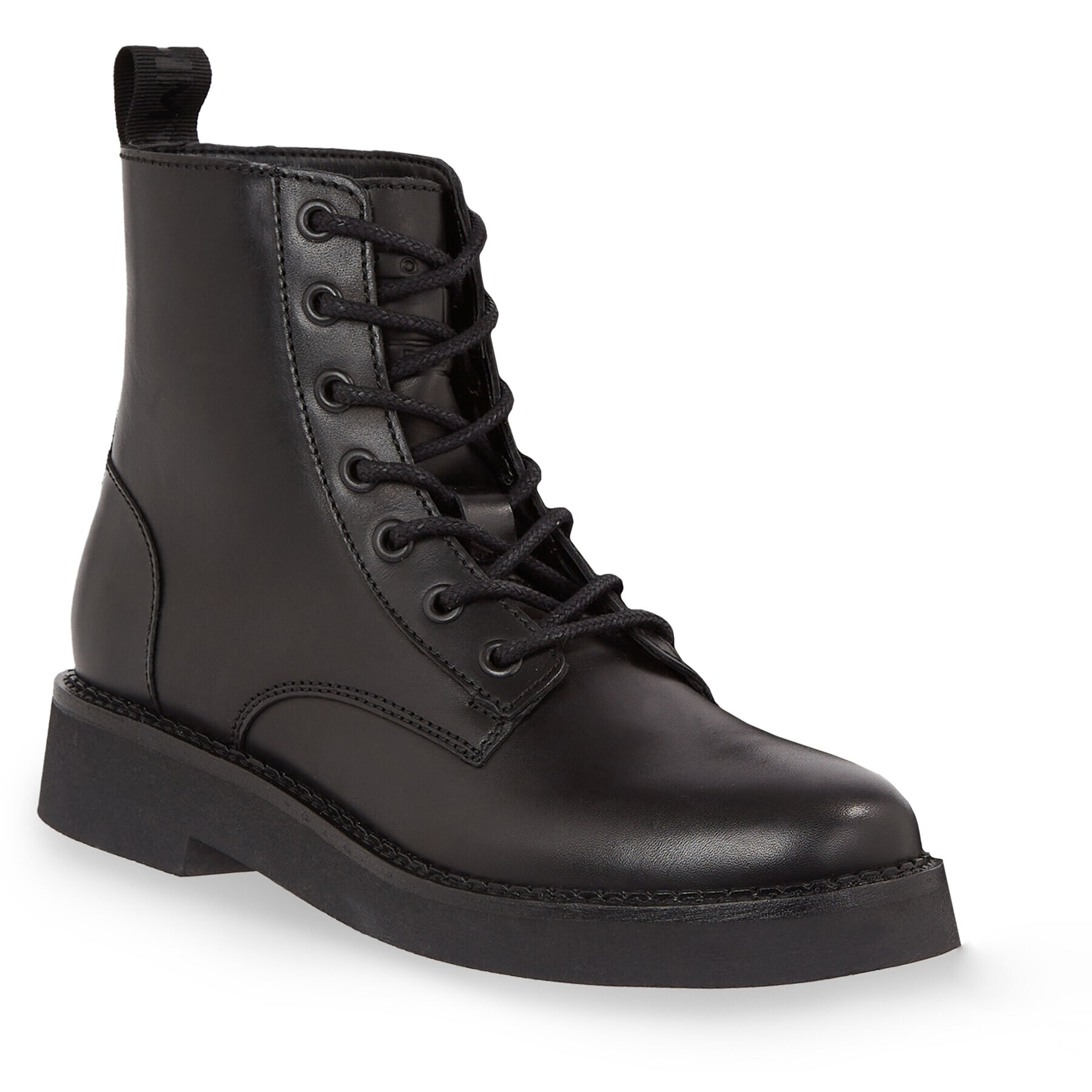 Tommy Jeans Боти Tjw Lace Up Flat Boot EN0EN02310 Черен - Pepit.bg