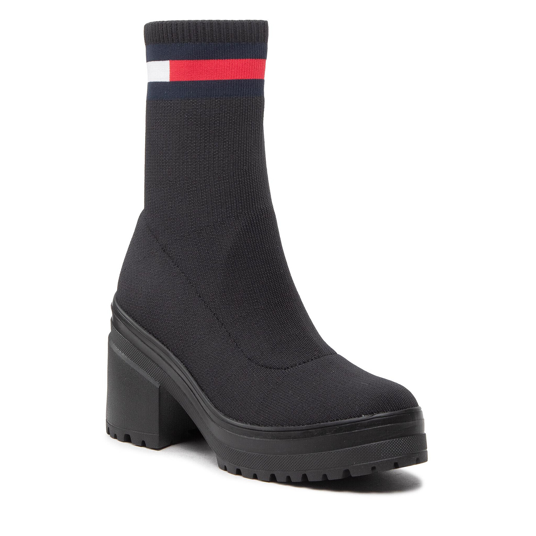 Tommy Jeans Боти Water Resistent Knitted Boot EN0EN01914 Черен - Pepit.bg