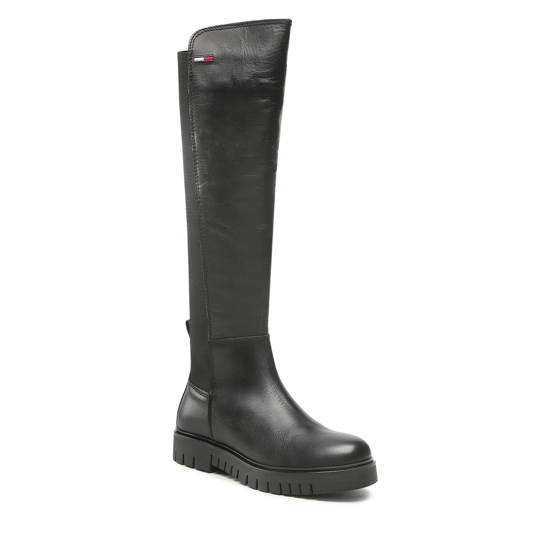 Tommy Jeans Ботуши Long Leather Boot EN0EN01993 Черен - Pepit.bg