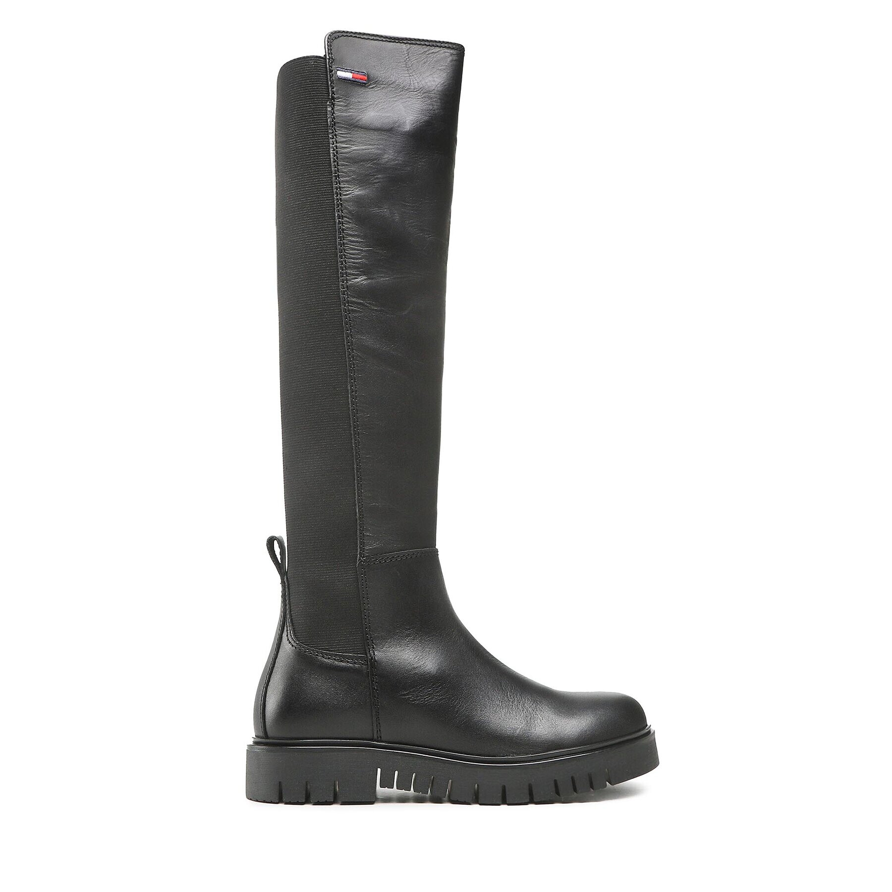 Tommy Jeans Ботуши Long Leather Boot EN0EN01993 Черен - Pepit.bg