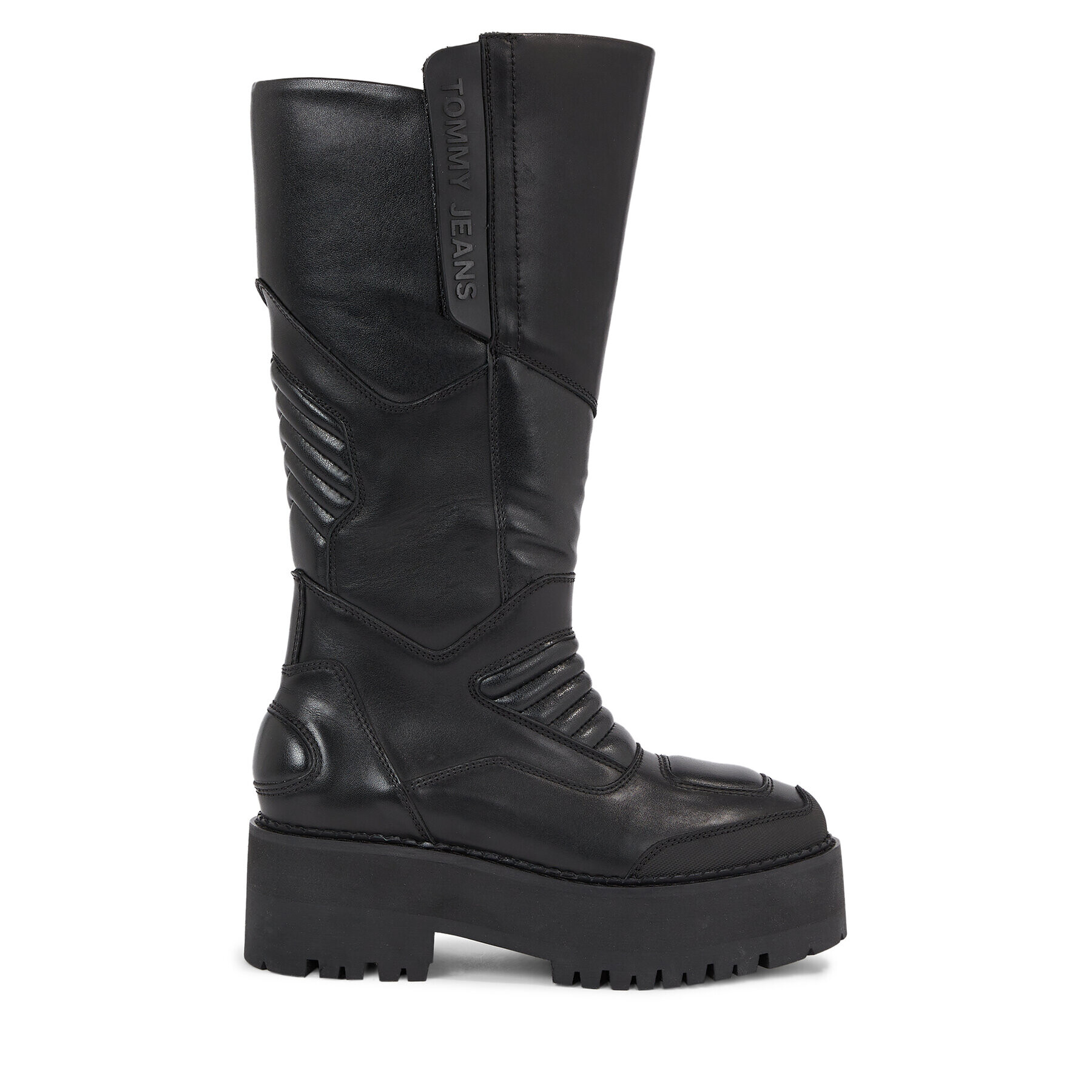 Tommy Jeans Ботуши Tjw Long Shaft Biker Boot EN0EN02376 Черен - Pepit.bg