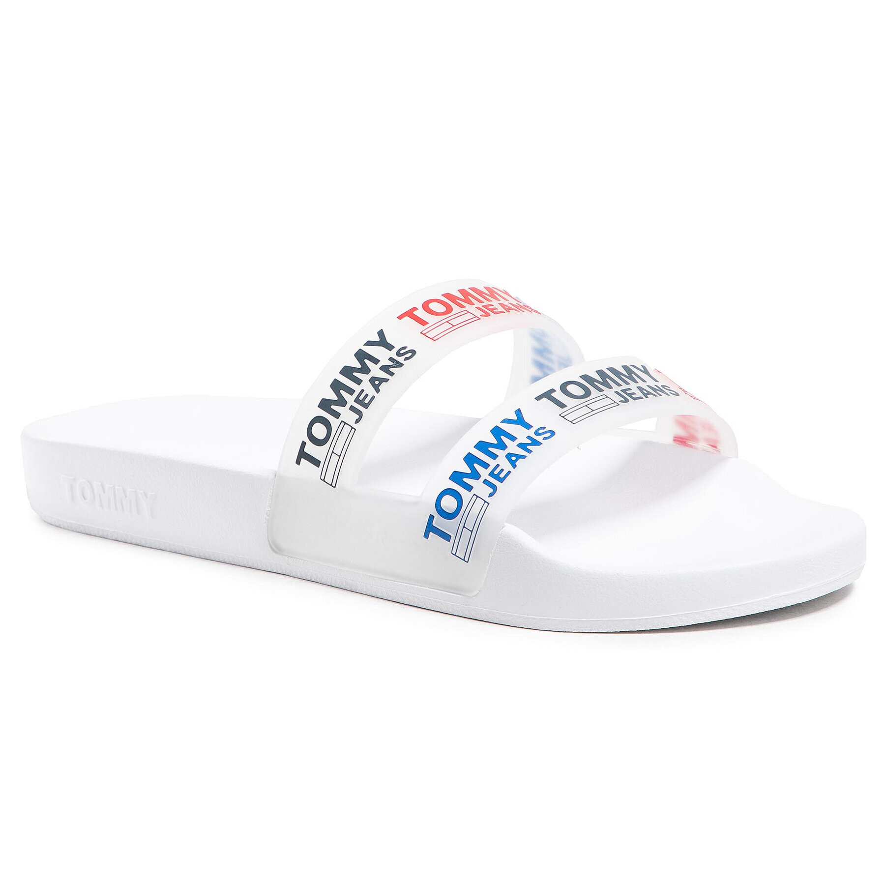 Tommy Jeans Чехли Double Strap Pool Slide EN0EN01304 Бял - Pepit.bg