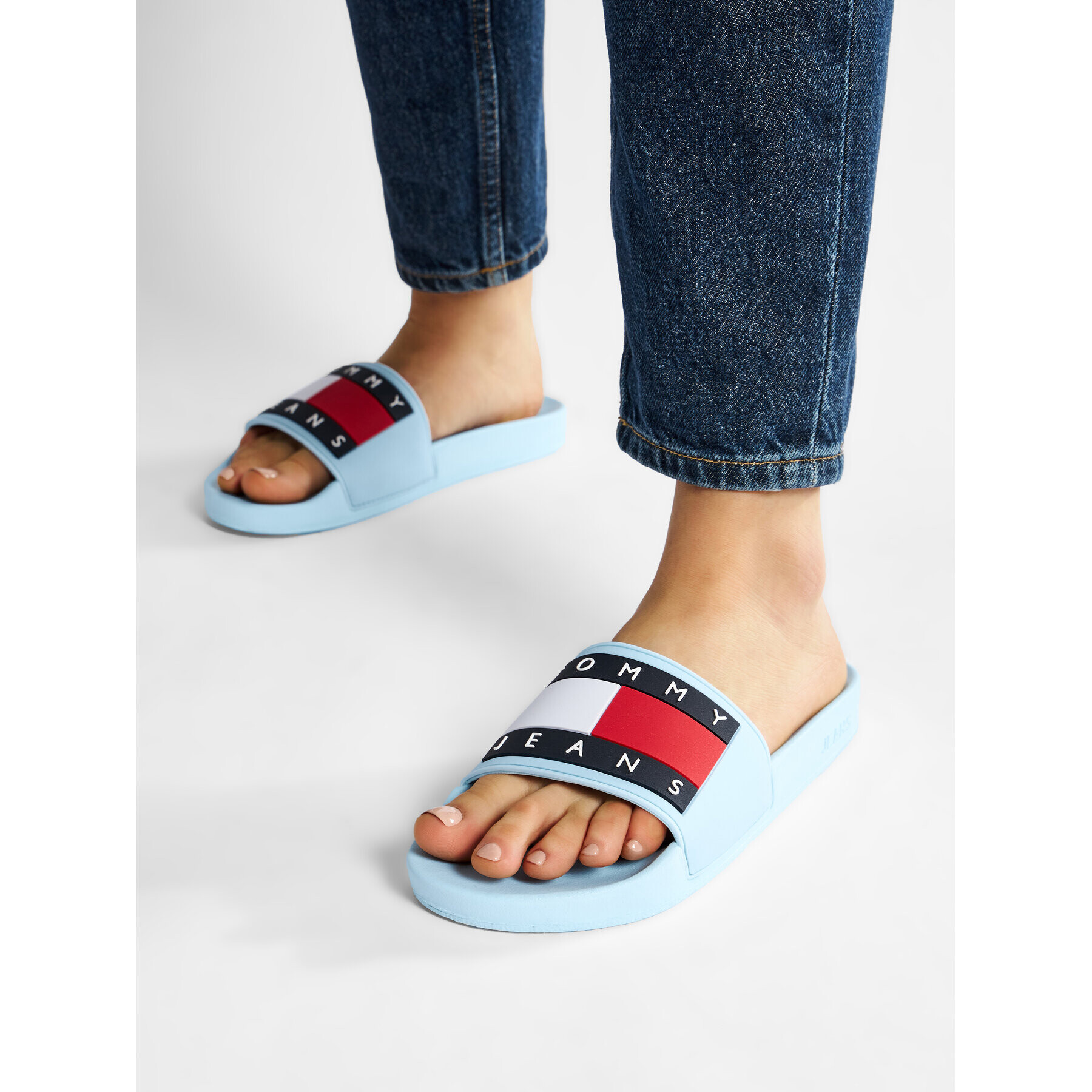Tommy Jeans Чехли Flag Pool Slide EN0EN01378 Син - Pepit.bg