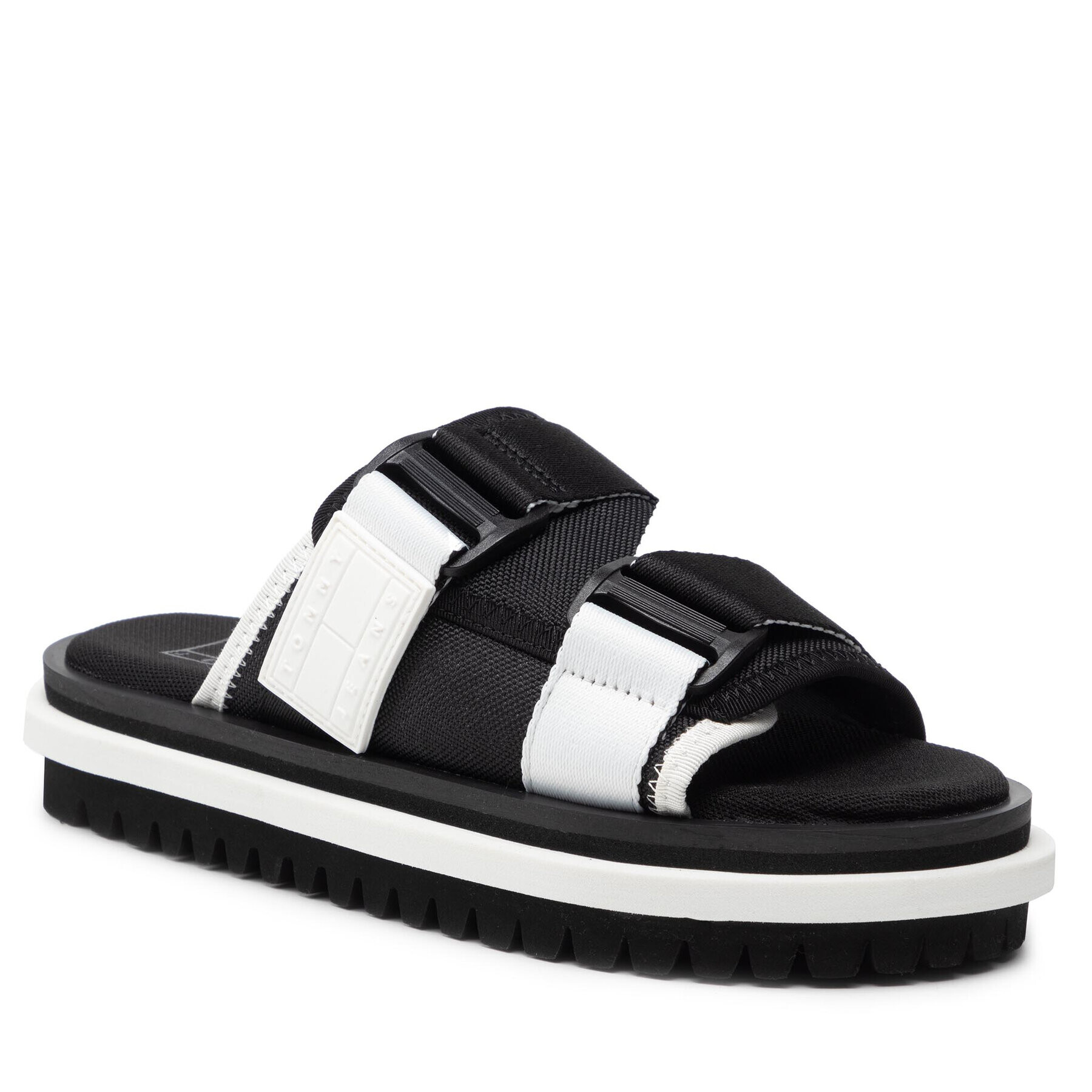 Tommy Jeans Чехли Flatform Webbing Sandal EN0EN01802 Черен - Pepit.bg