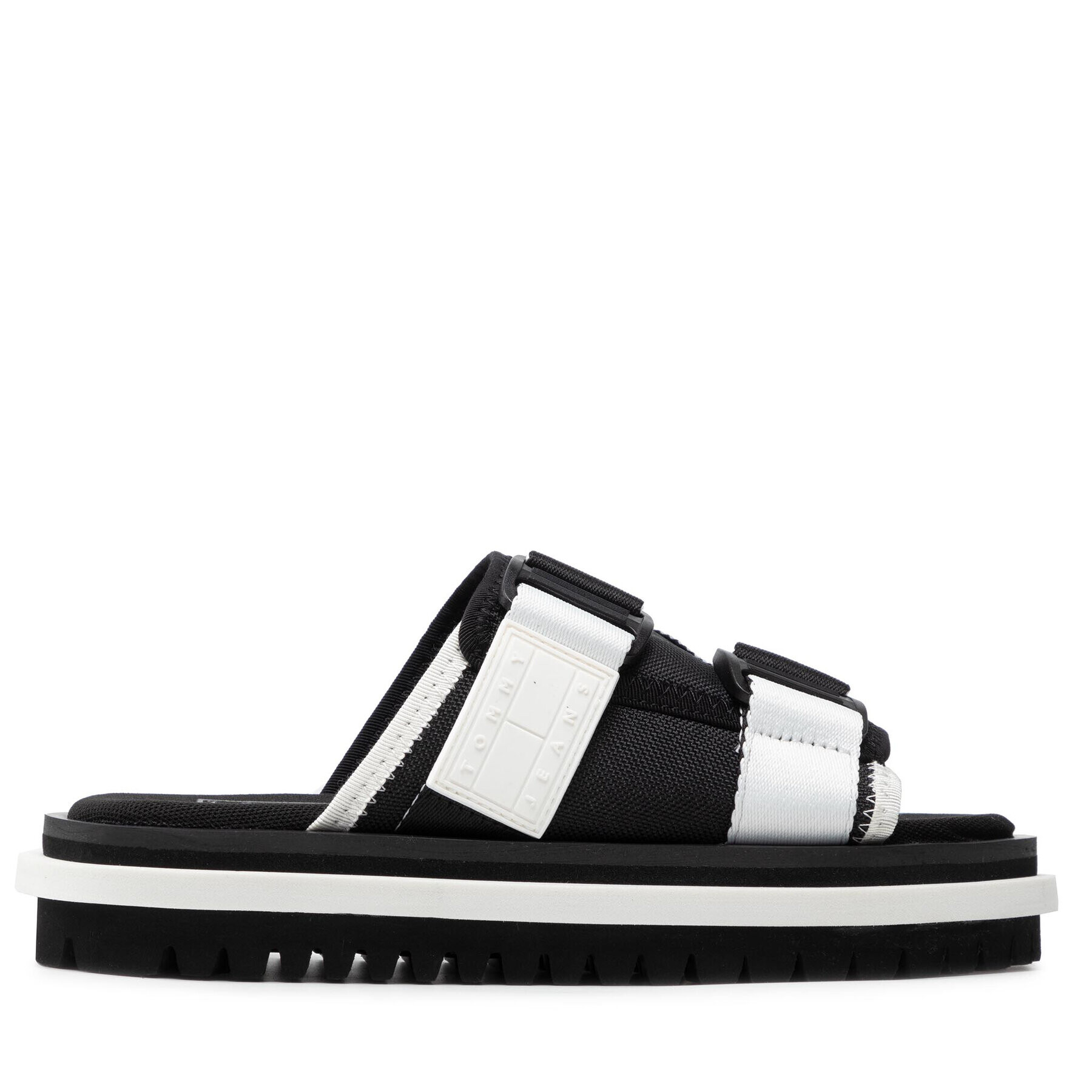 Tommy Jeans Чехли Flatform Webbing Sandal EN0EN01802 Черен - Pepit.bg