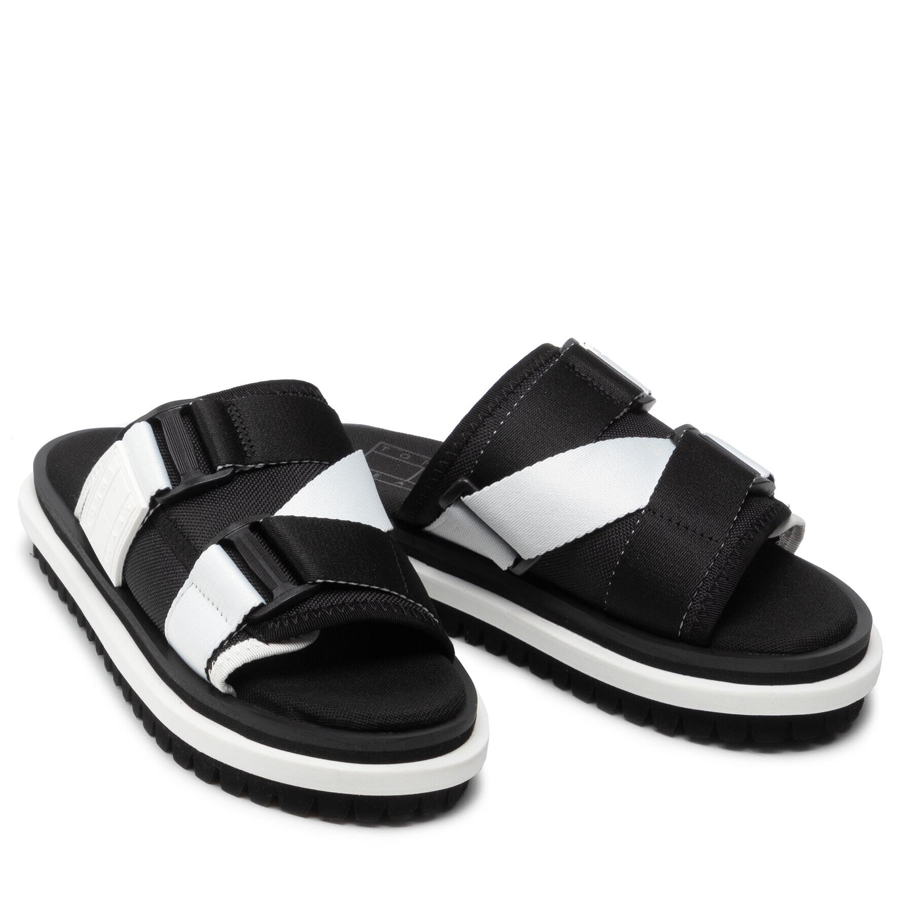 Tommy Jeans Чехли Flatform Webbing Sandal EN0EN01802 Черен - Pepit.bg