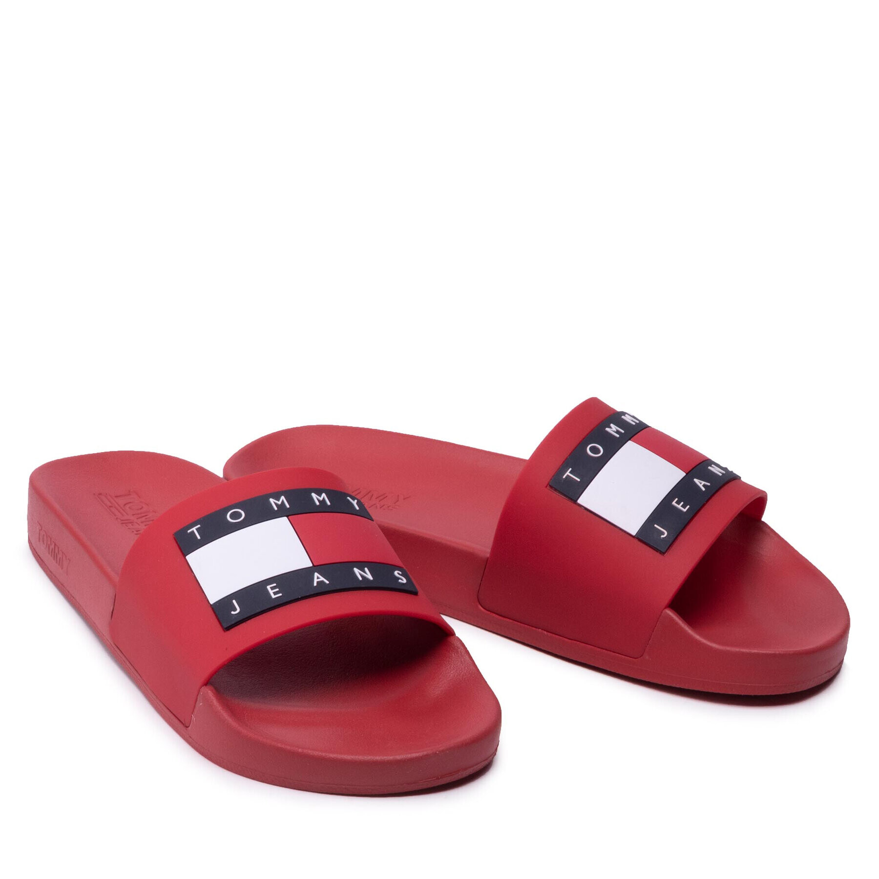 Tommy Jeans Чехли Mens Flag Pool Slide EM0EM01021 Червен - Pepit.bg