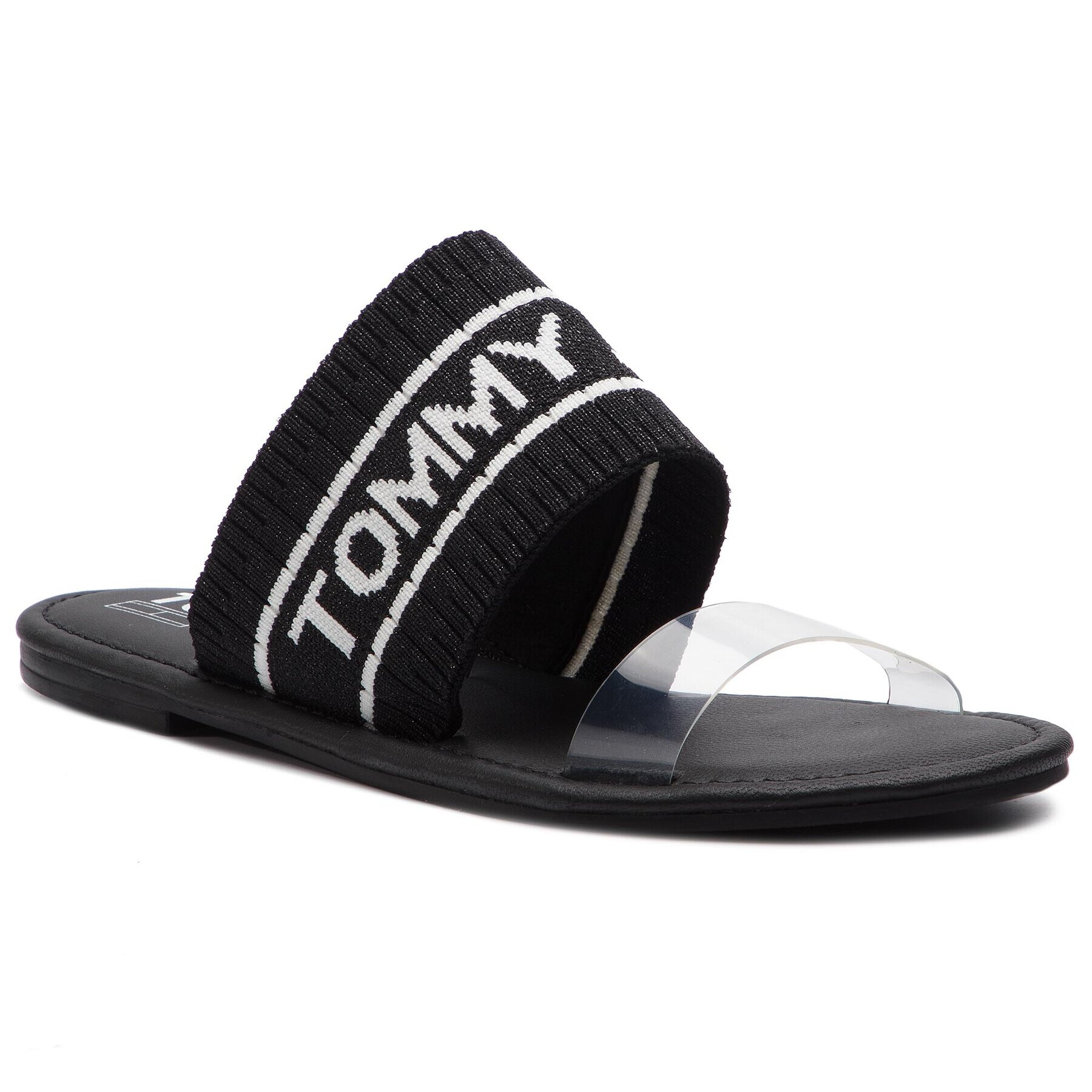 Tommy Jeans Чехли Knit Flat Sandal EN0EN00533 Черен - Pepit.bg