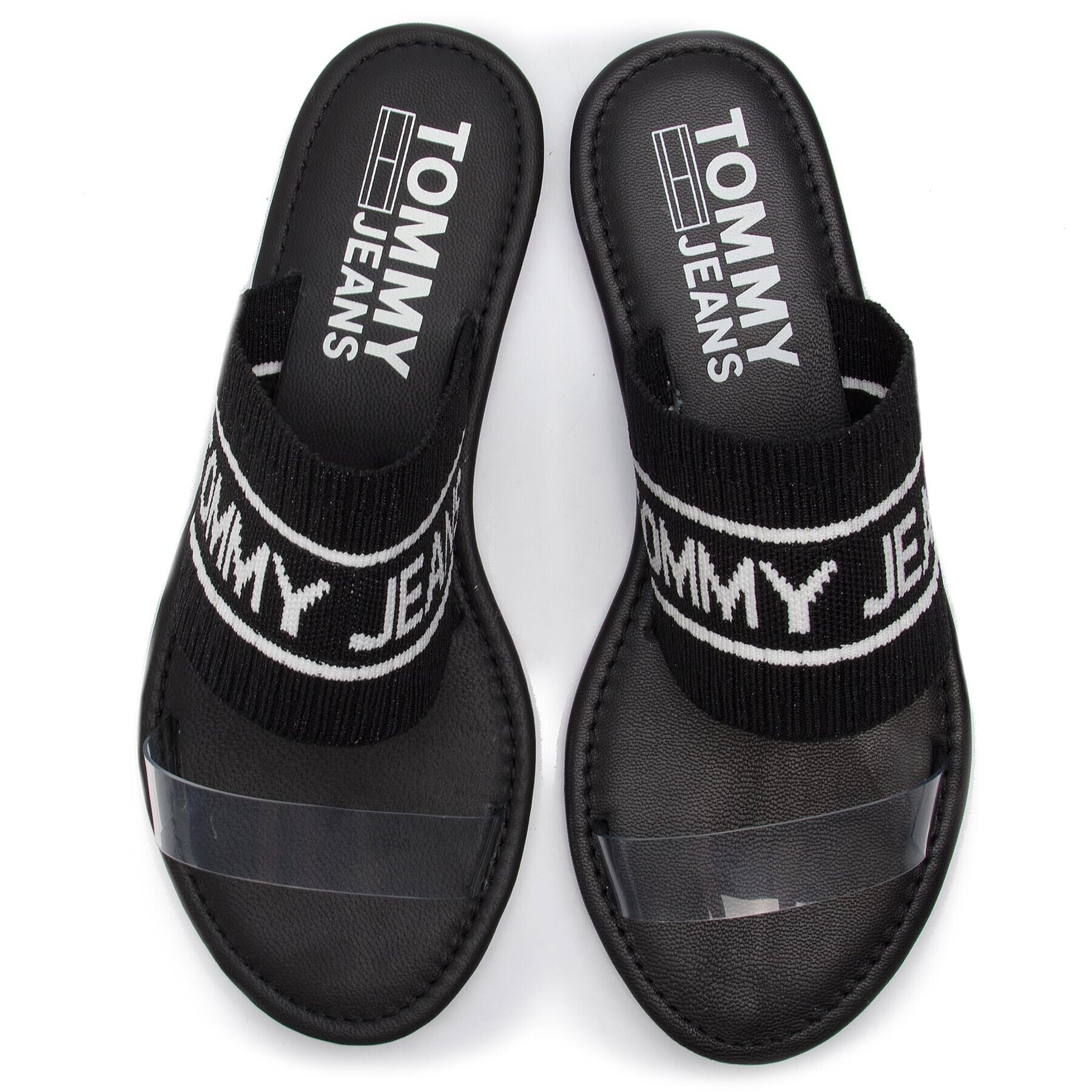 Tommy Jeans Чехли Knit Flat Sandal EN0EN00533 Черен - Pepit.bg