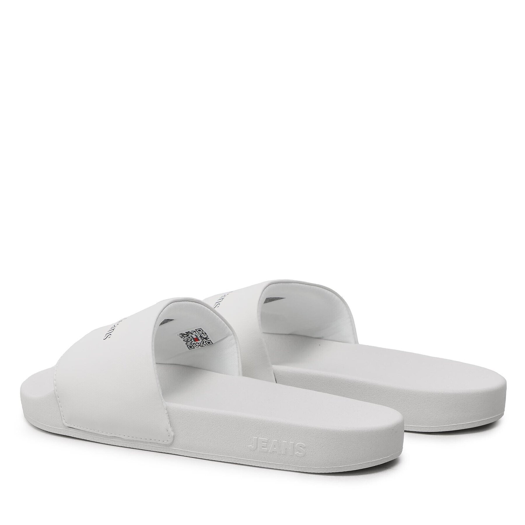 Tommy Jeans Чехли Printed Pu Pool Sld EN0EN02107 Бял - Pepit.bg