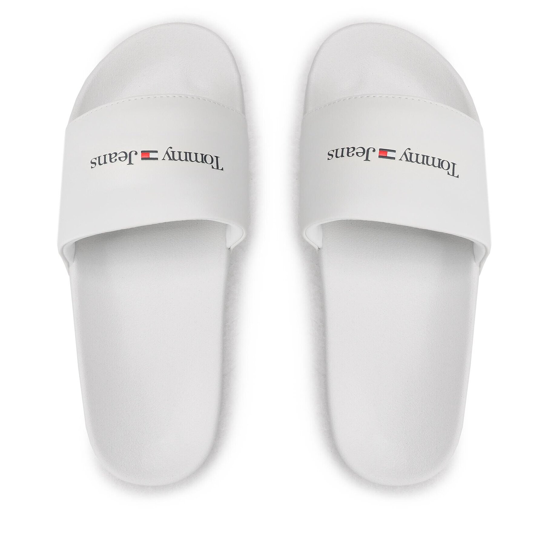 Tommy Jeans Чехли Printed Pu Pool Sld EN0EN02107 Бял - Pepit.bg
