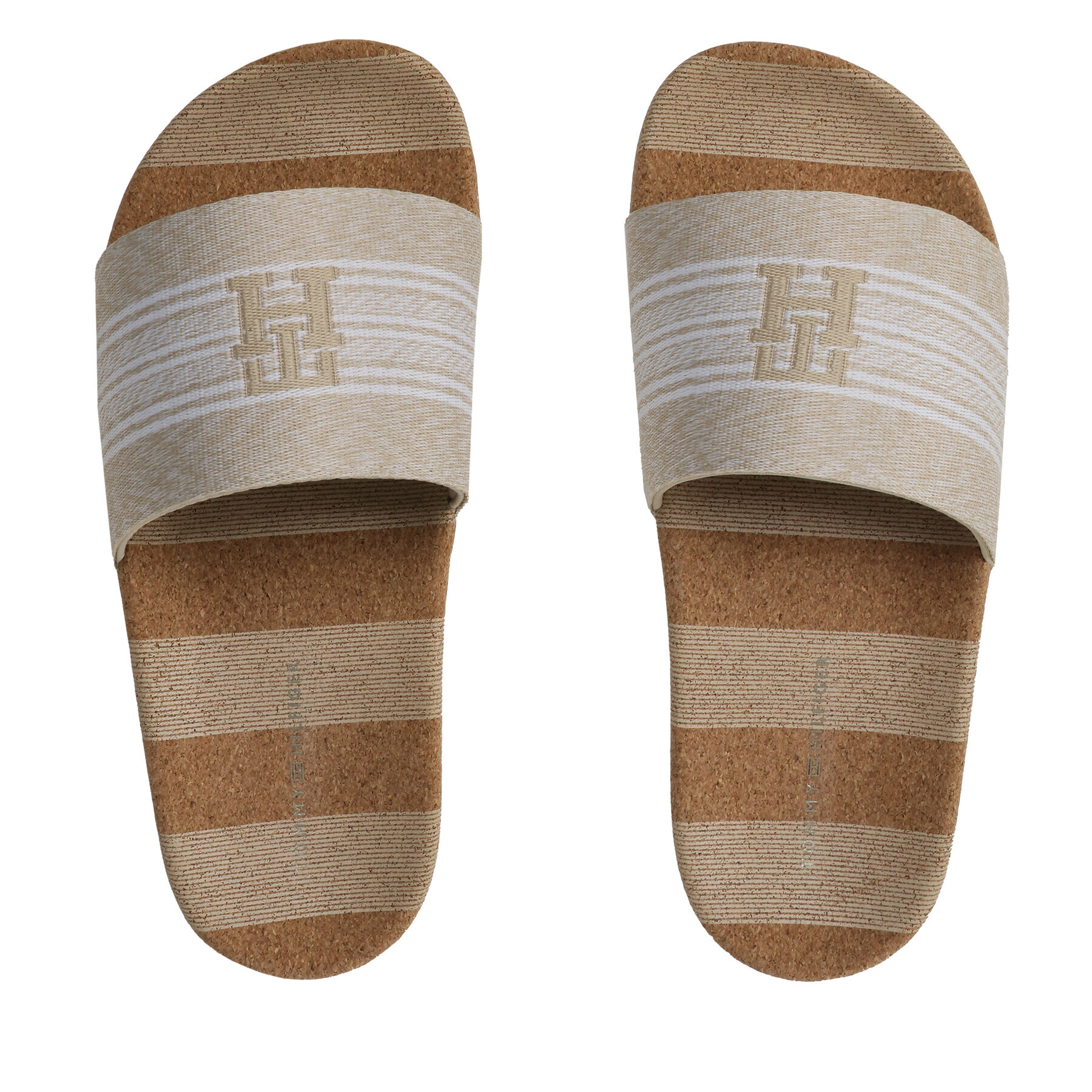 Tommy Jeans Чехли Th Woven Slide FW0FW07259 Бежов - Pepit.bg