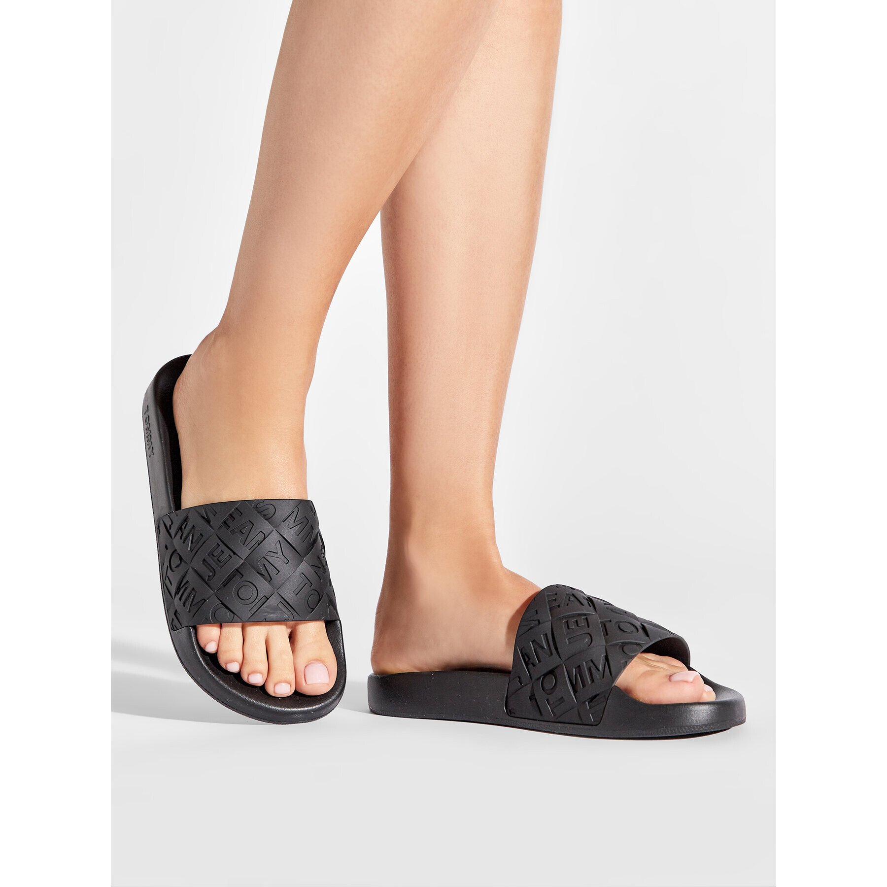 Tommy Jeans Чехли Woven Pool Slide EN0EN01857 Черен - Pepit.bg