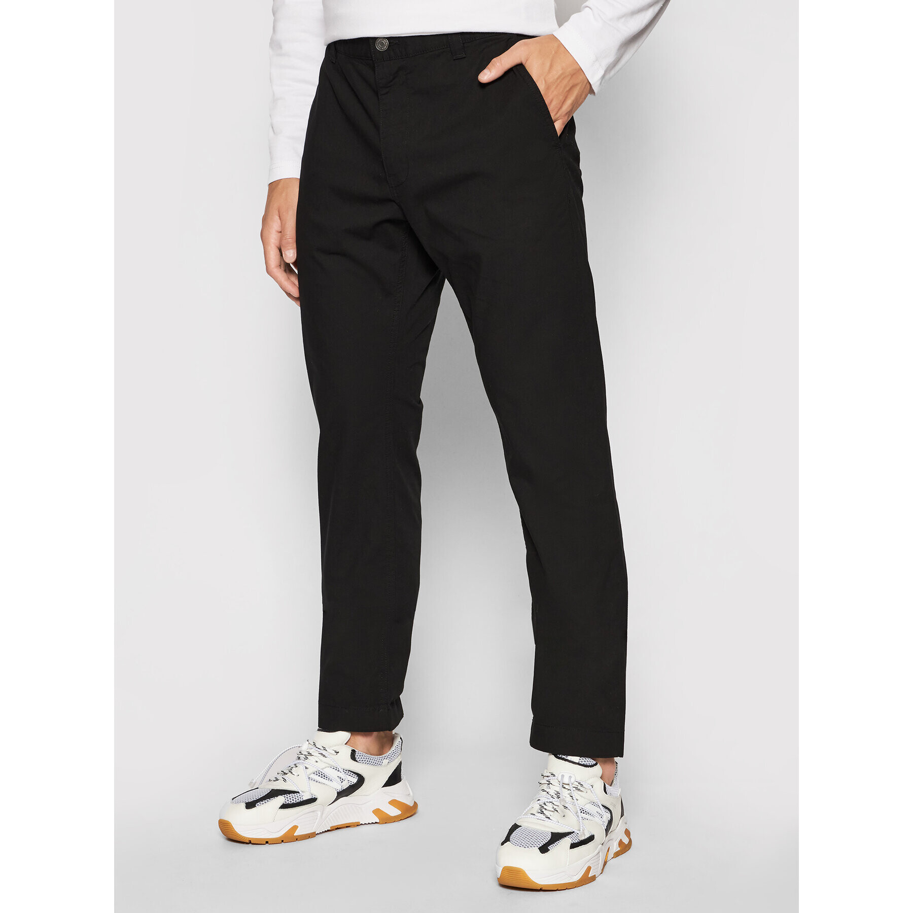 Tommy Jeans Чино панталони Ethan DM0DM10119 Черен Regular Fit - Pepit.bg
