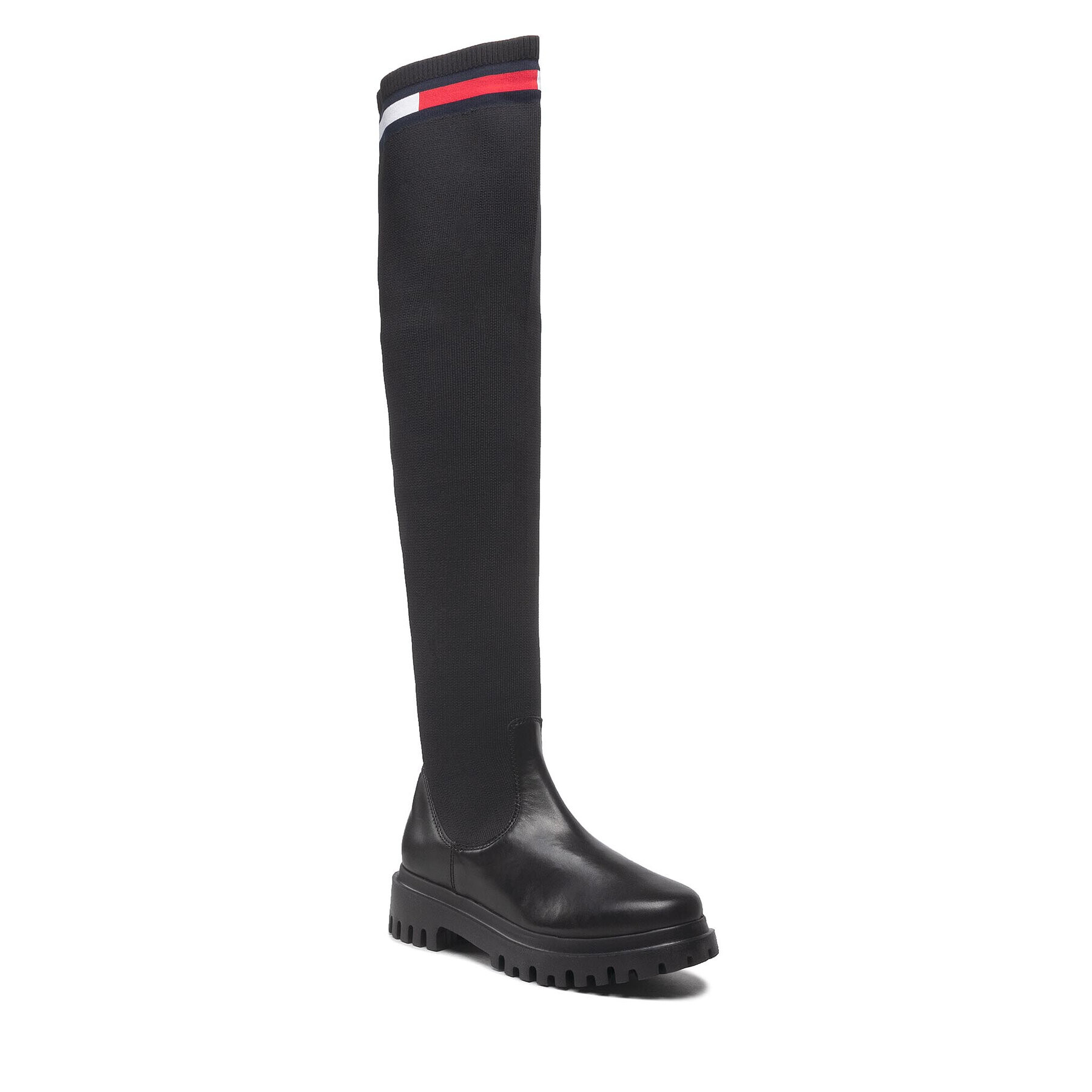 Tommy Jeans Чизми Knit Overknee Boot EN0EN01830 Черен - Pepit.bg