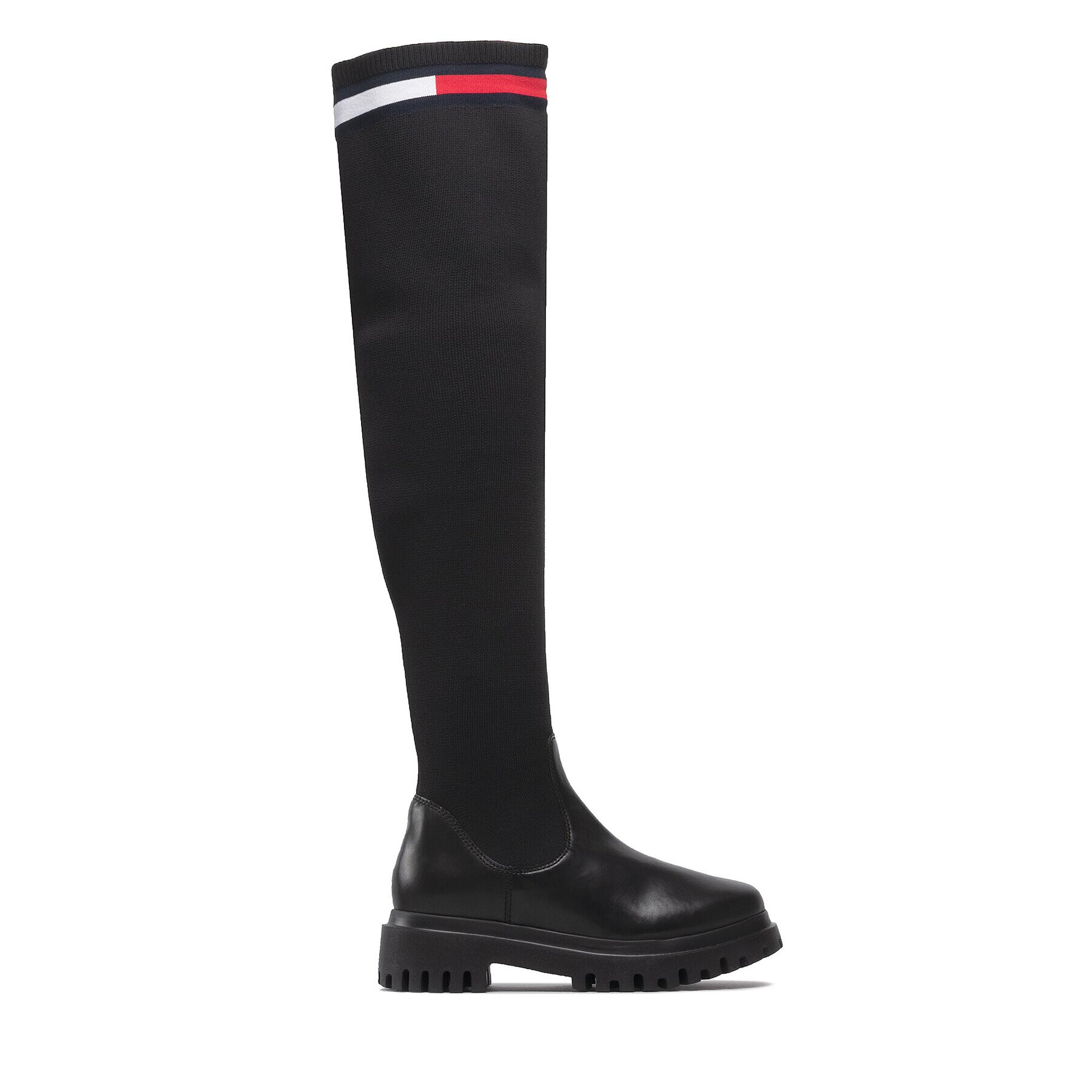 Tommy Jeans Чизми Knit Overknee Boot EN0EN01830 Черен - Pepit.bg