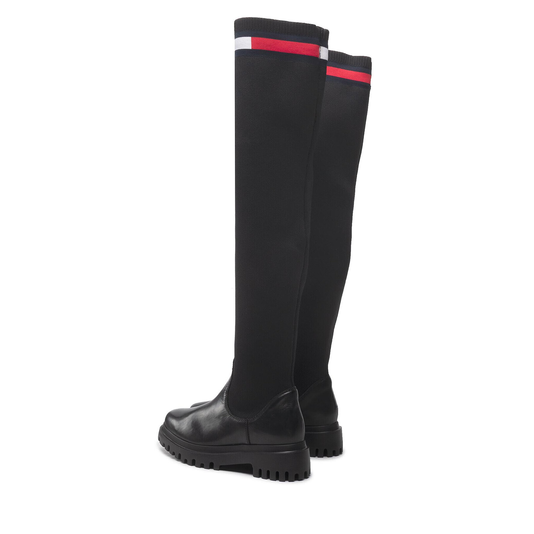 Tommy Jeans Чизми Knit Overknee Boot EN0EN01830 Черен - Pepit.bg