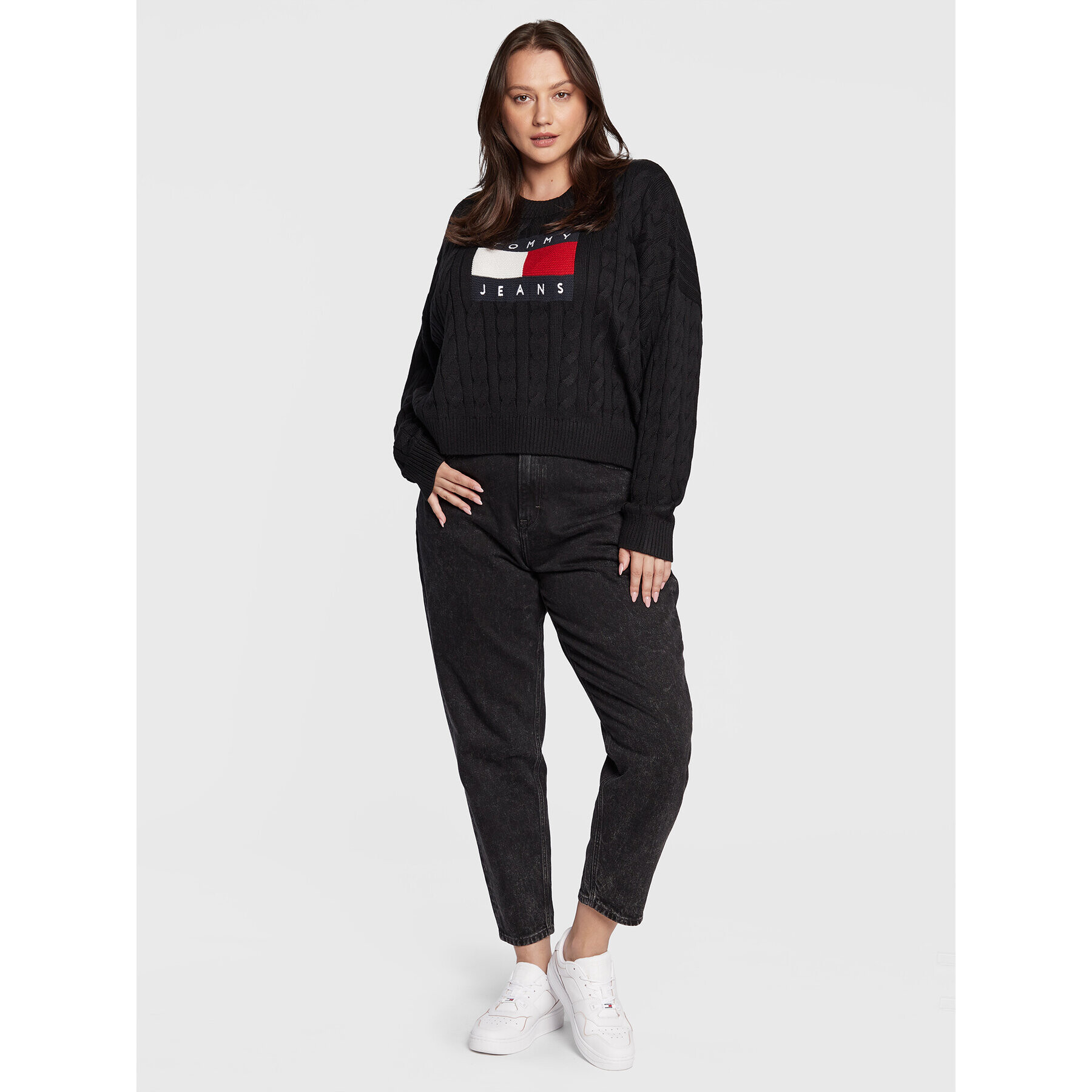 Tommy Jeans Curve Дънки Mom DW0DW13772 Черен Mom Fit - Pepit.bg