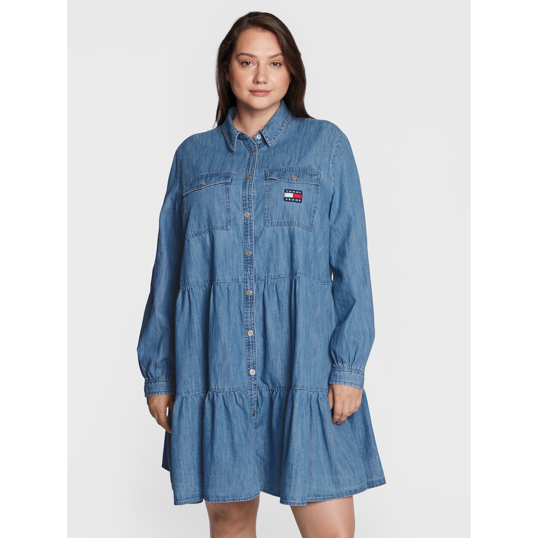 Tommy Jeans Curve Дънкова рокля DW0DW12984 Син Regular Fit - Pepit.bg