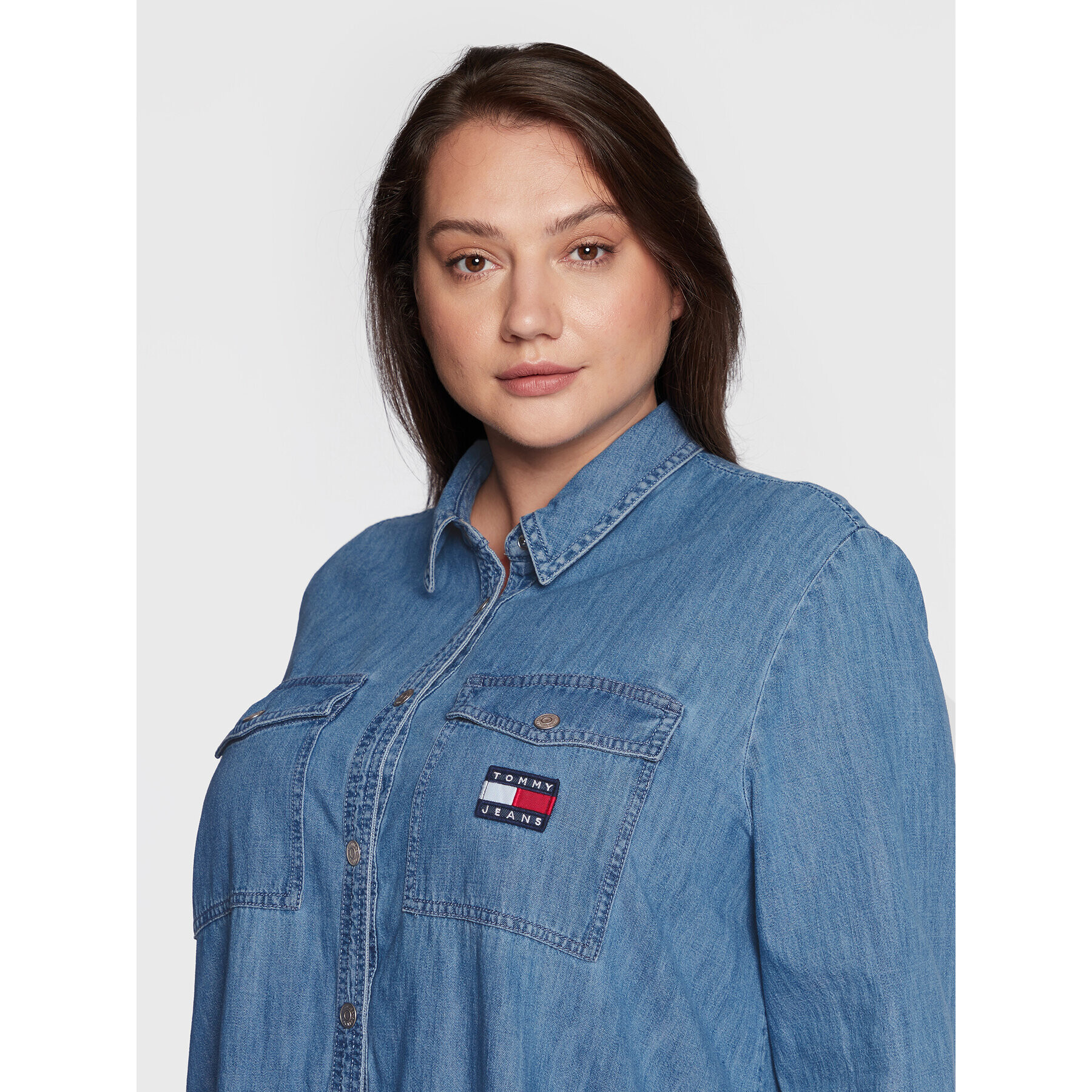 Tommy Jeans Curve Дънкова рокля DW0DW12984 Син Regular Fit - Pepit.bg