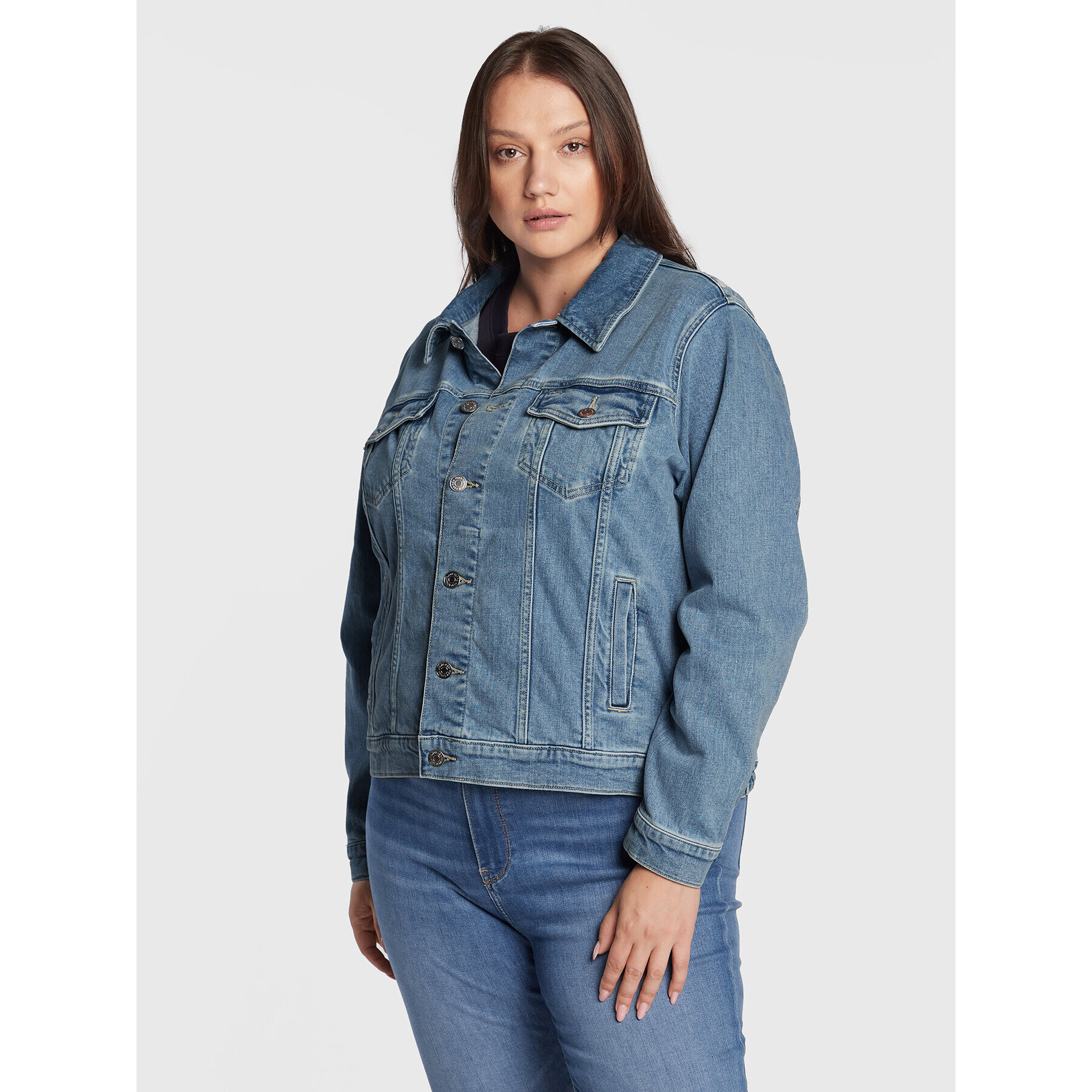 Tommy Jeans Curve Дънково яке Trucker DW0DW12419 Син Regular Fit - Pepit.bg