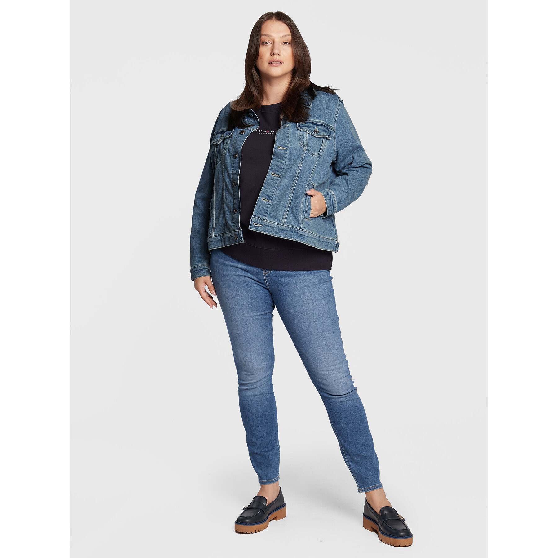 Tommy Jeans Curve Дънково яке Trucker DW0DW12419 Син Regular Fit - Pepit.bg
