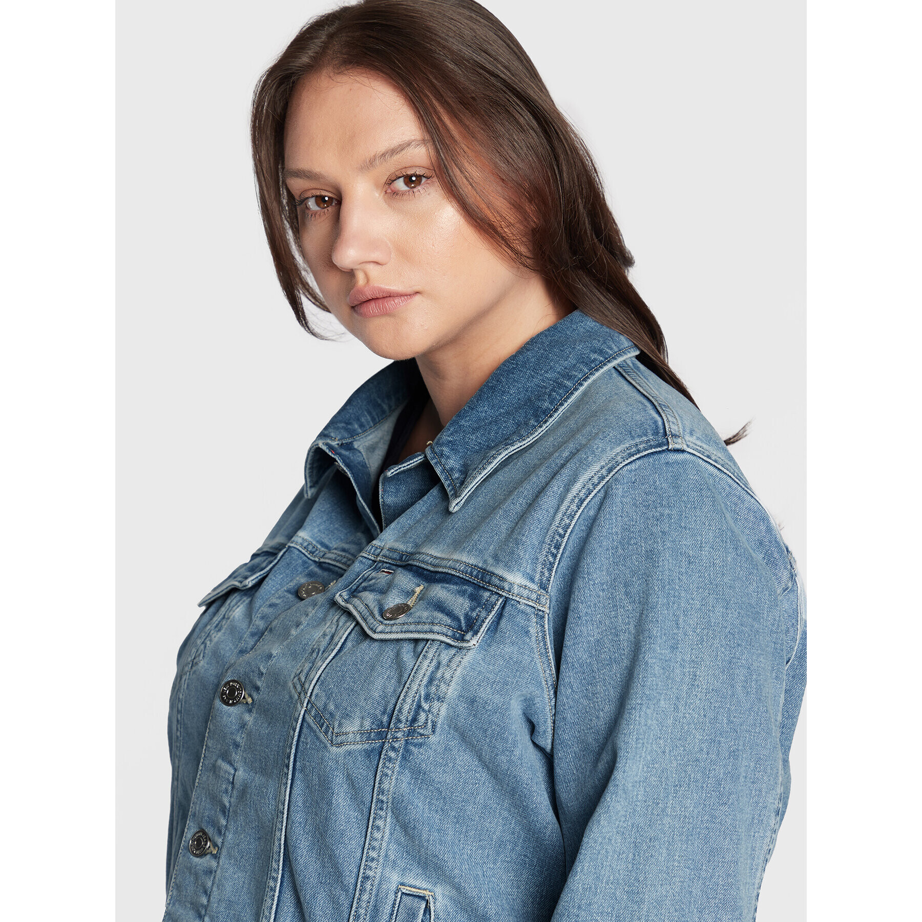 Tommy Jeans Curve Дънково яке Trucker DW0DW12419 Син Regular Fit - Pepit.bg