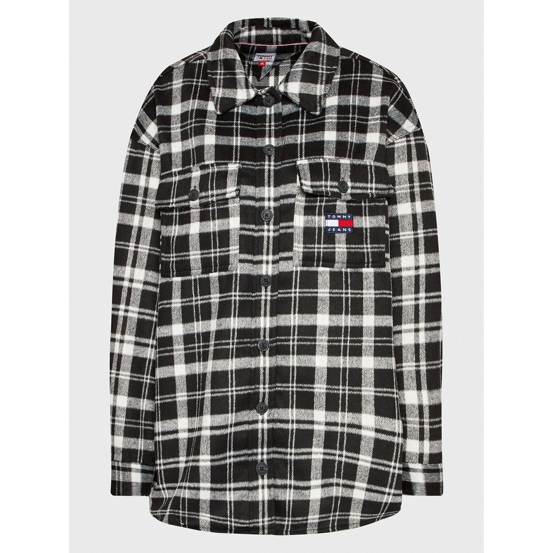 Tommy Jeans Curve Риза Check DW0DW15123 Черен Relaxed Fit - Pepit.bg