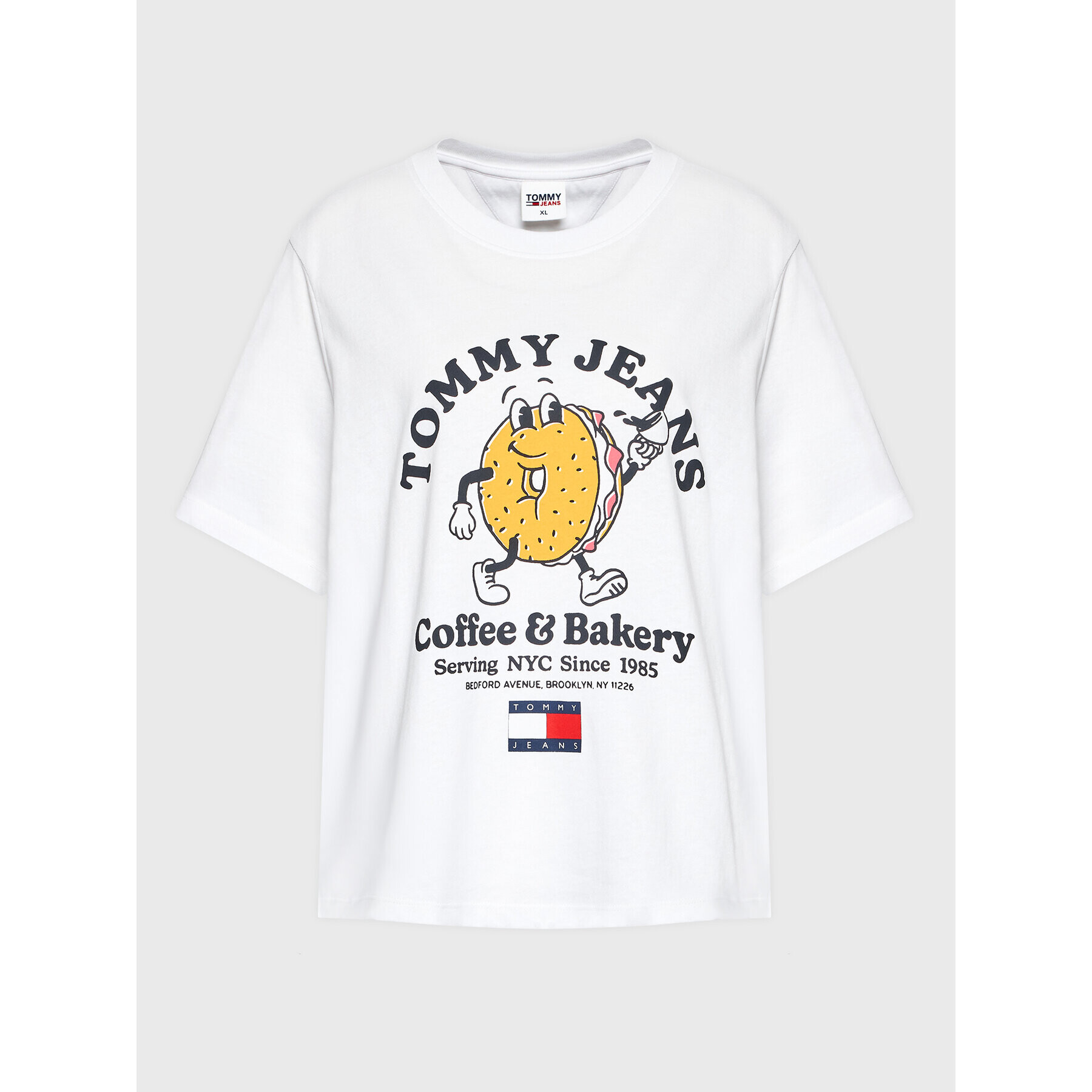 Tommy Jeans Curve Тишърт Bagels DW0DW13867 Бял Regular Fit - Pepit.bg