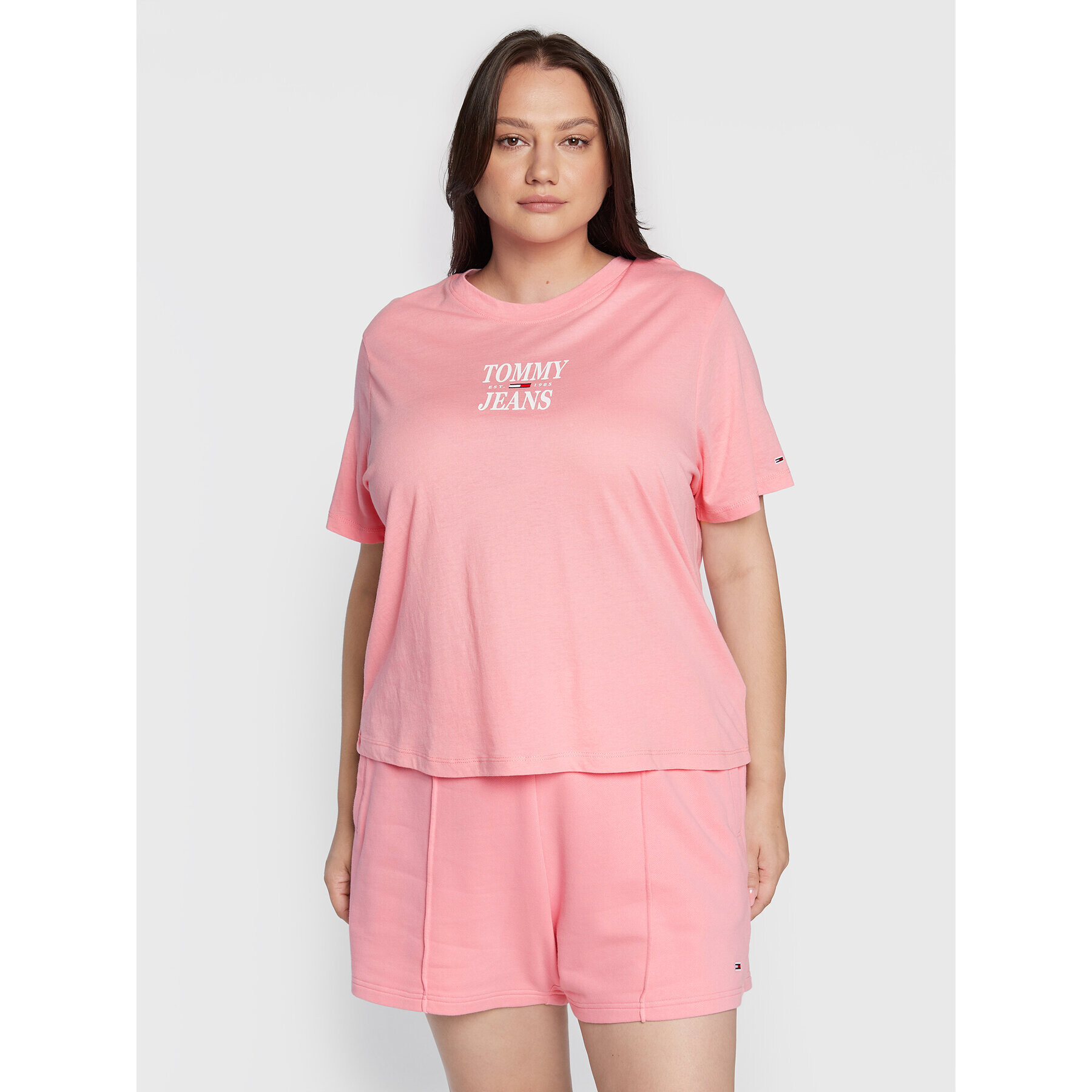Tommy Jeans Curve Тишърт Essential DW0DW12996 Розов Regular Fit - Pepit.bg