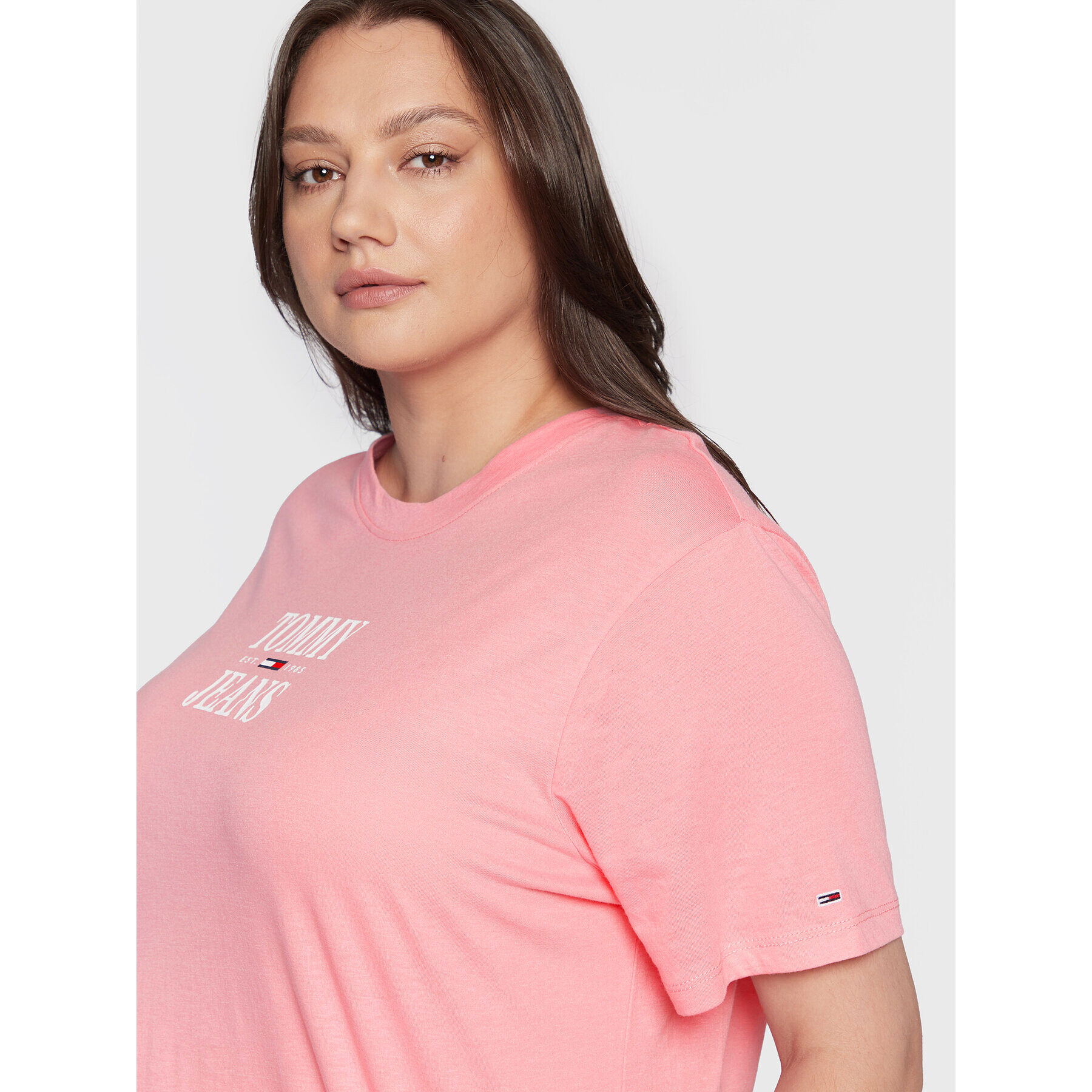 Tommy Jeans Curve Тишърт Essential DW0DW12996 Розов Regular Fit - Pepit.bg