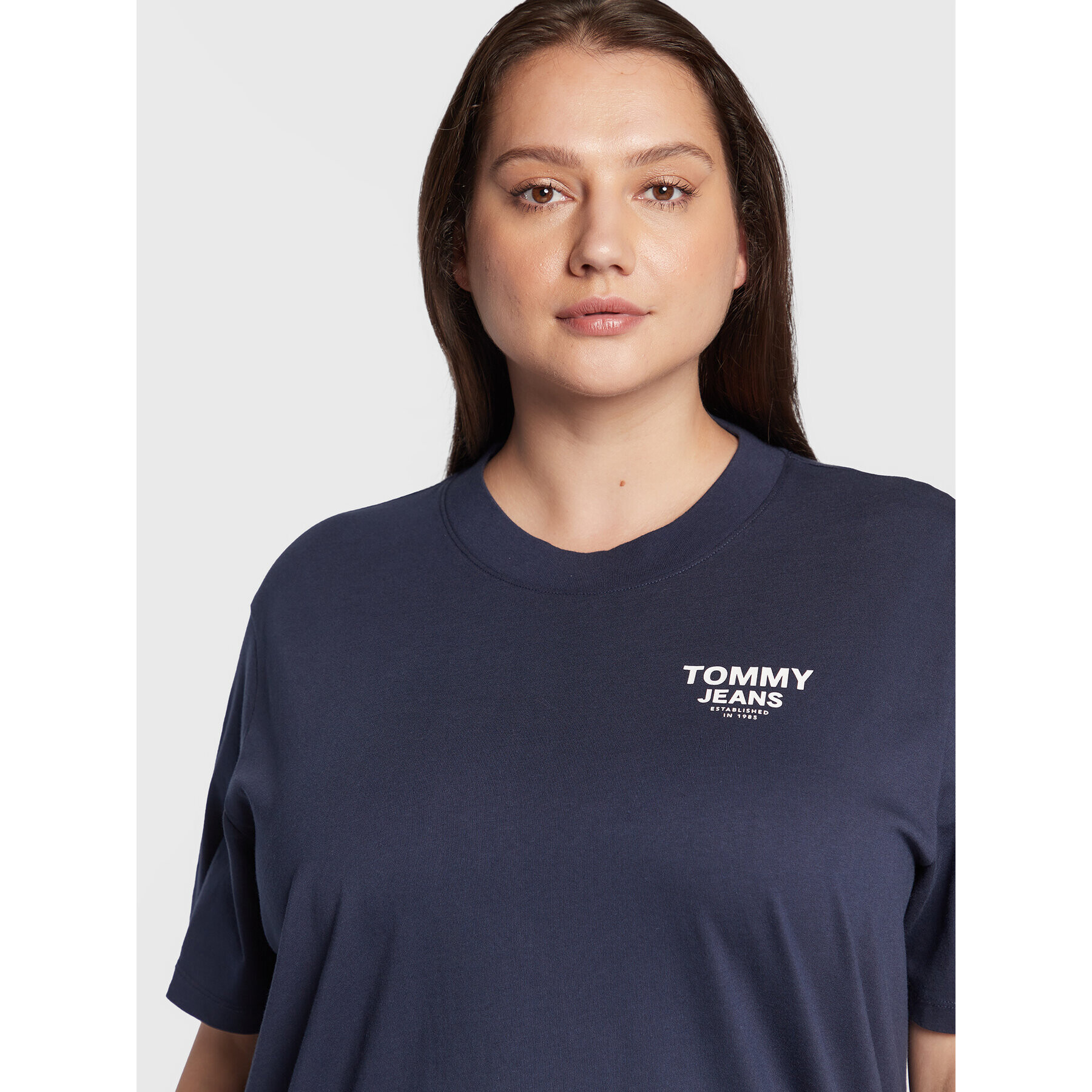 Tommy Jeans Curve Тишърт Taping DW0DW12992 Тъмносин Relaxed Fit - Pepit.bg