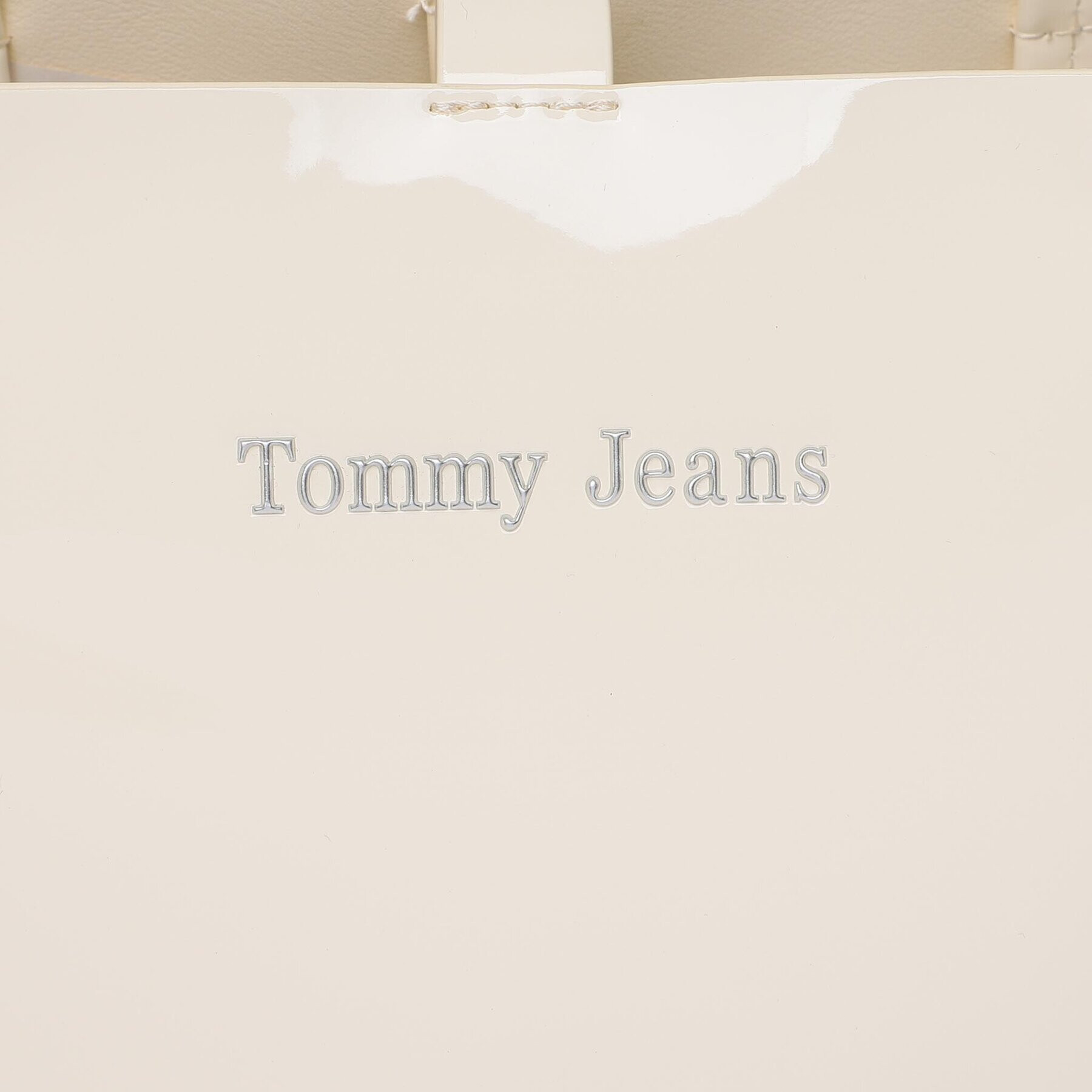 Tommy Jeans Дамска чанта Must North South Patent Tote AW0AW15540 Бежов - Pepit.bg