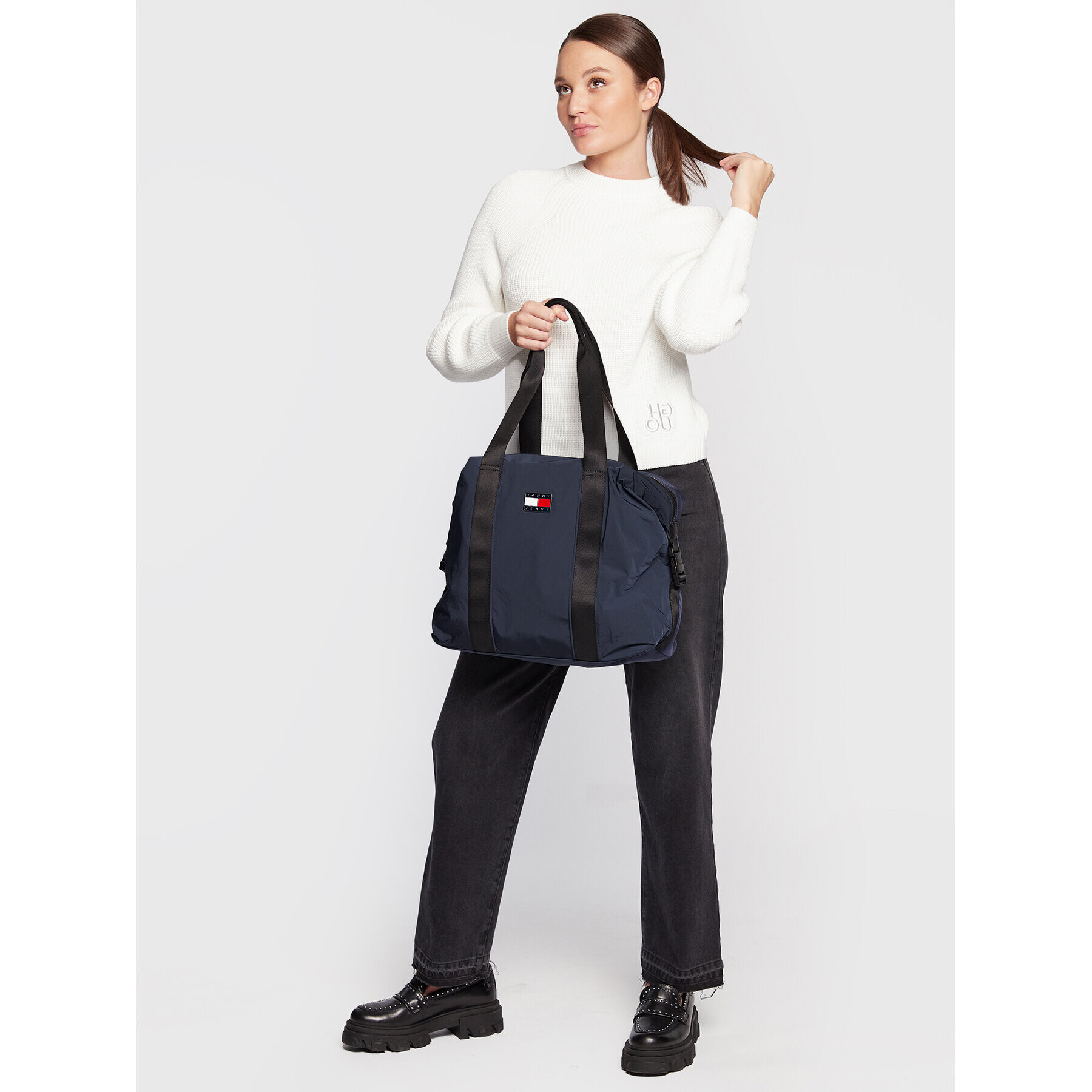 Tommy Jeans Дамска чанта Tjw Casual Tote AW0AW12490 Тъмносин - Pepit.bg