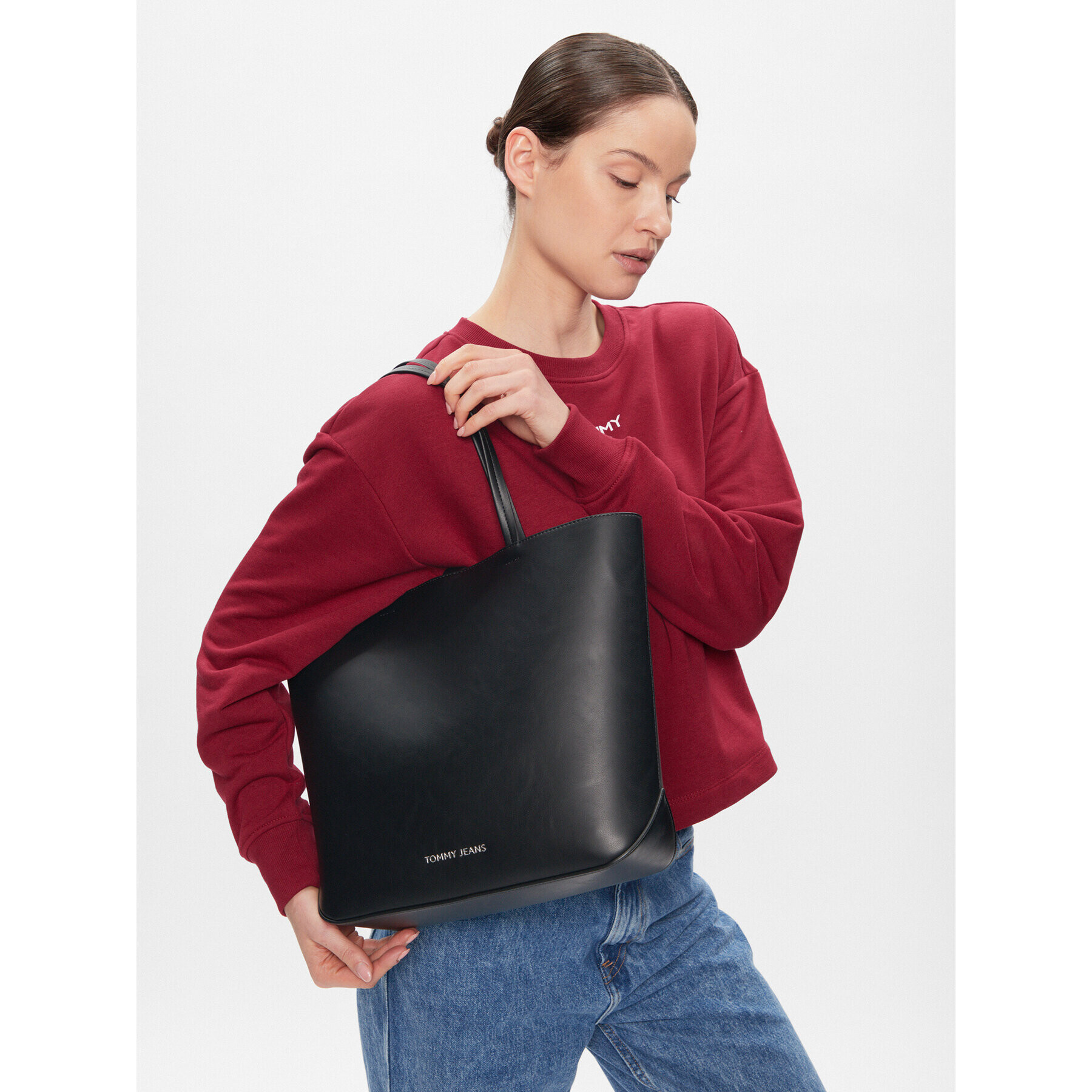 Tommy Jeans Дамска чанта Tjw Ess Must Tote AW0AW15827 Черен - Pepit.bg