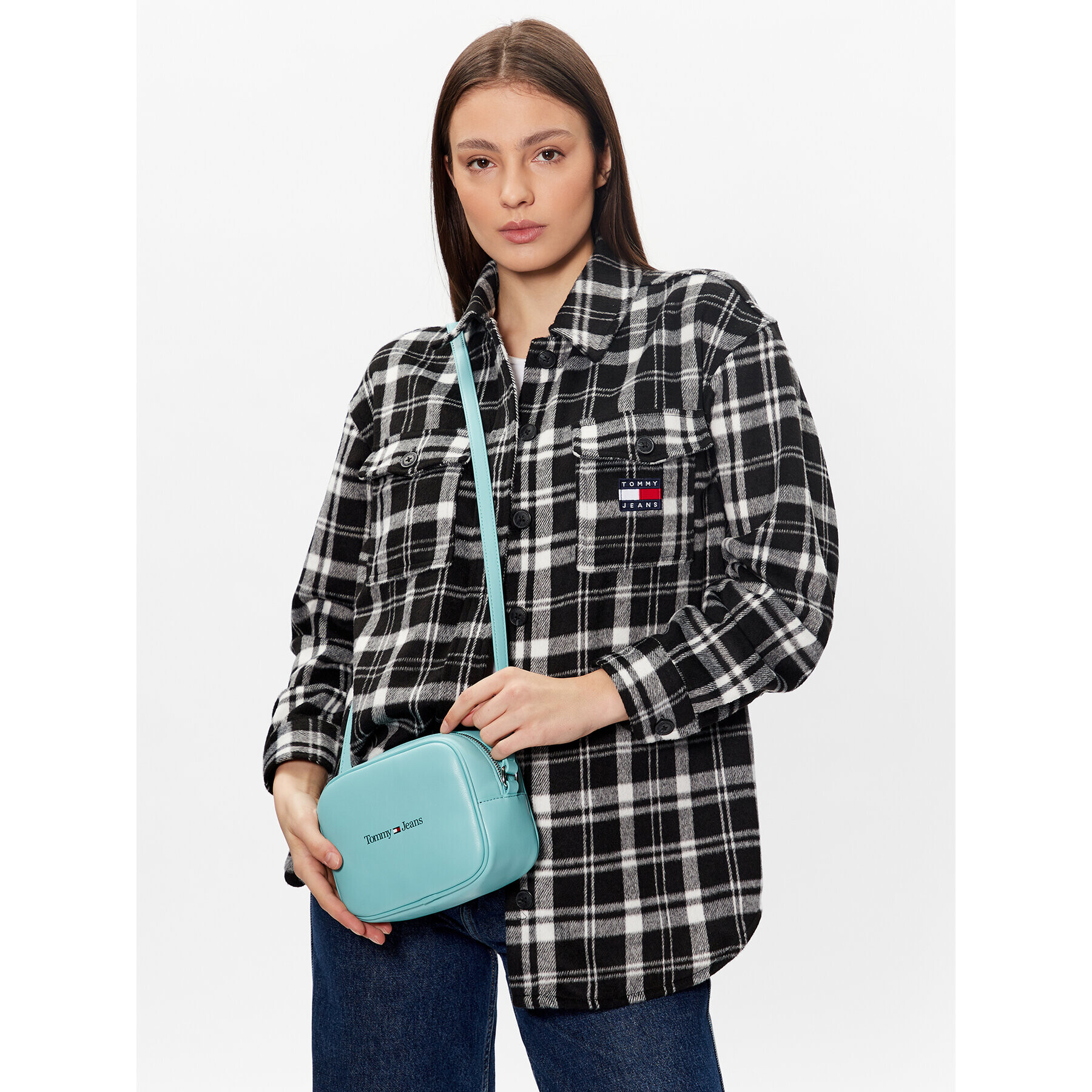 Tommy Jeans Дамска чанта Tjw Essential Pu Camera Bag AW0AW14120 Син - Pepit.bg